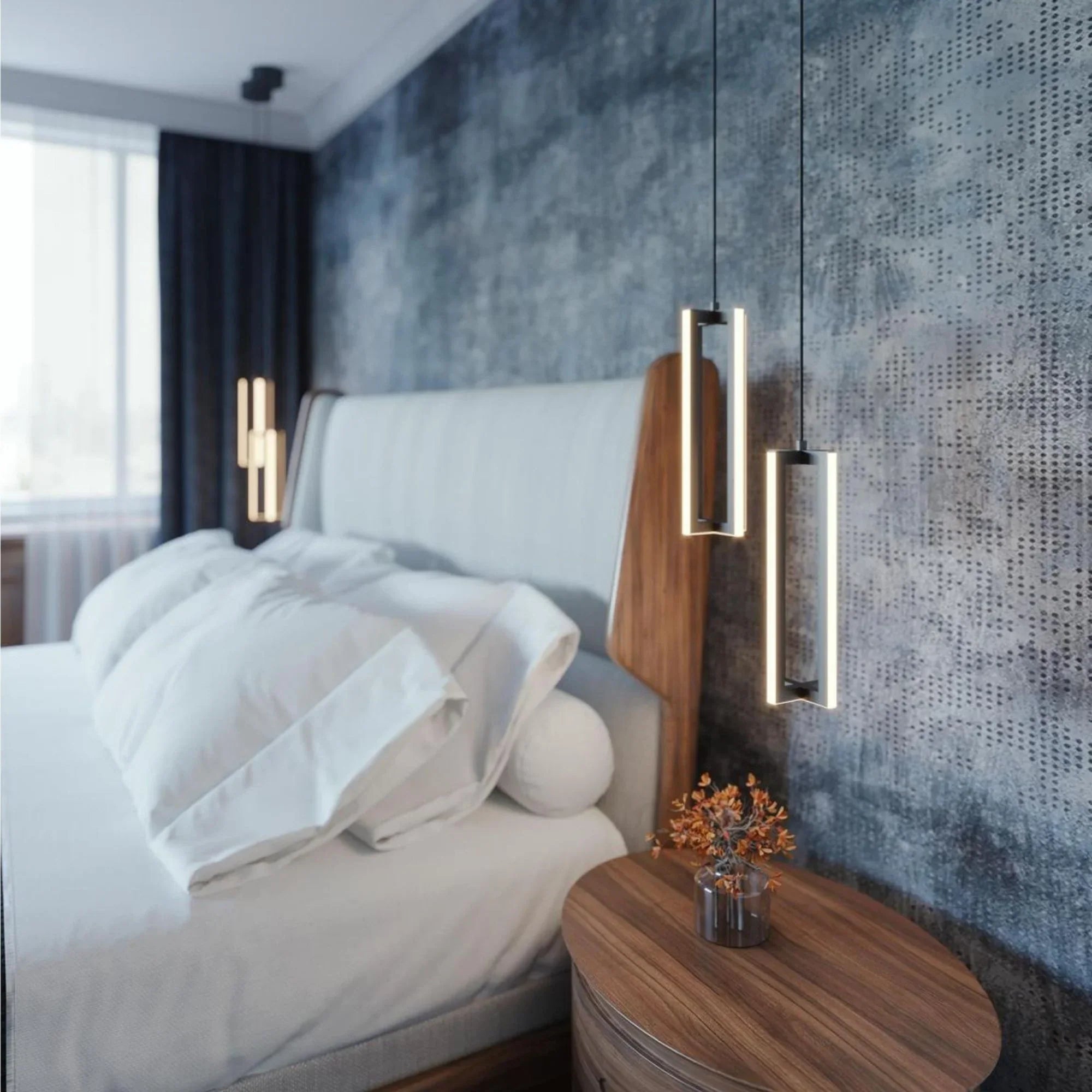 Cass 12" LED Pendant, Satin Nickel Finish - Bees Lighting