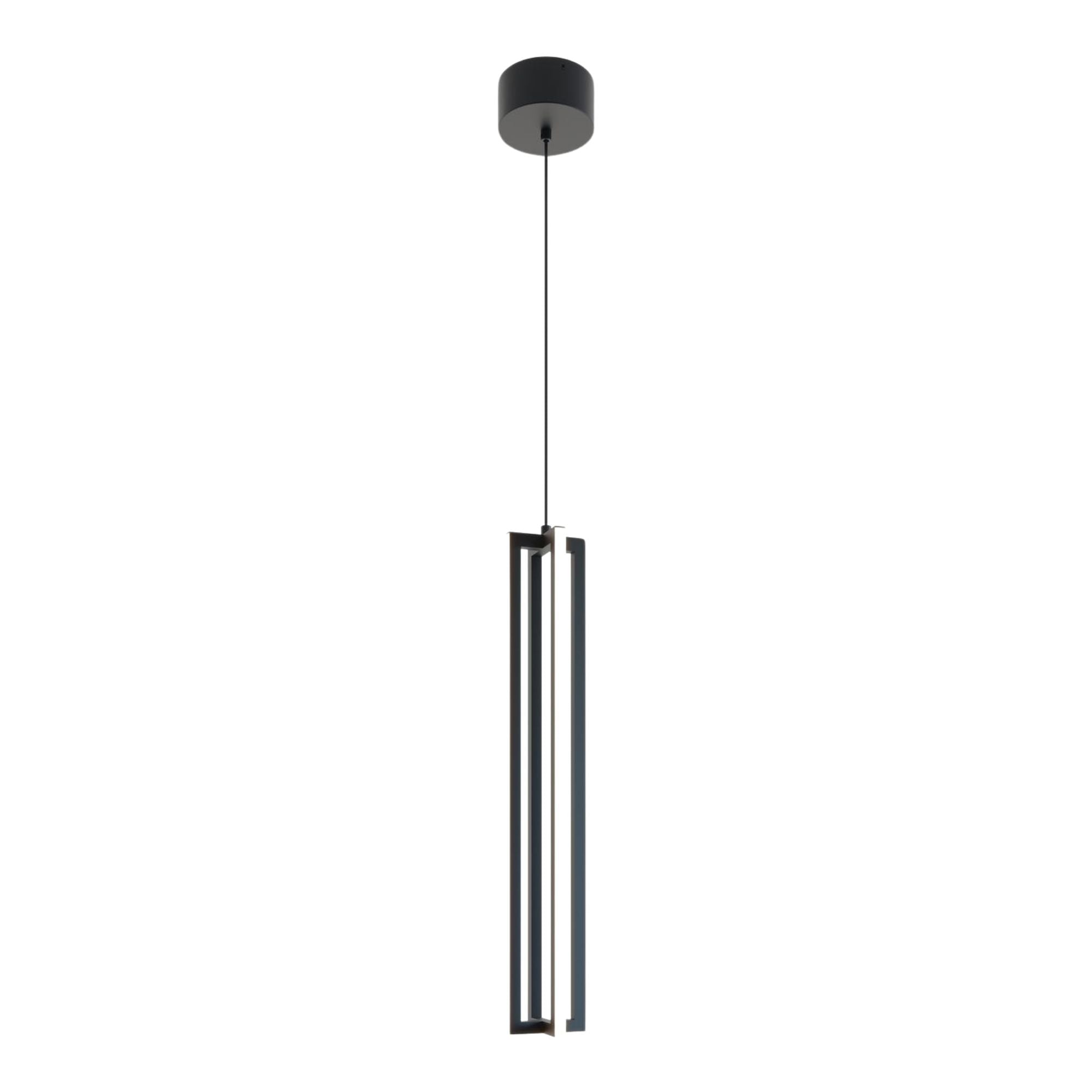 Cass 24 in. Single LED Pendant Light Black finish - Bees Lighting