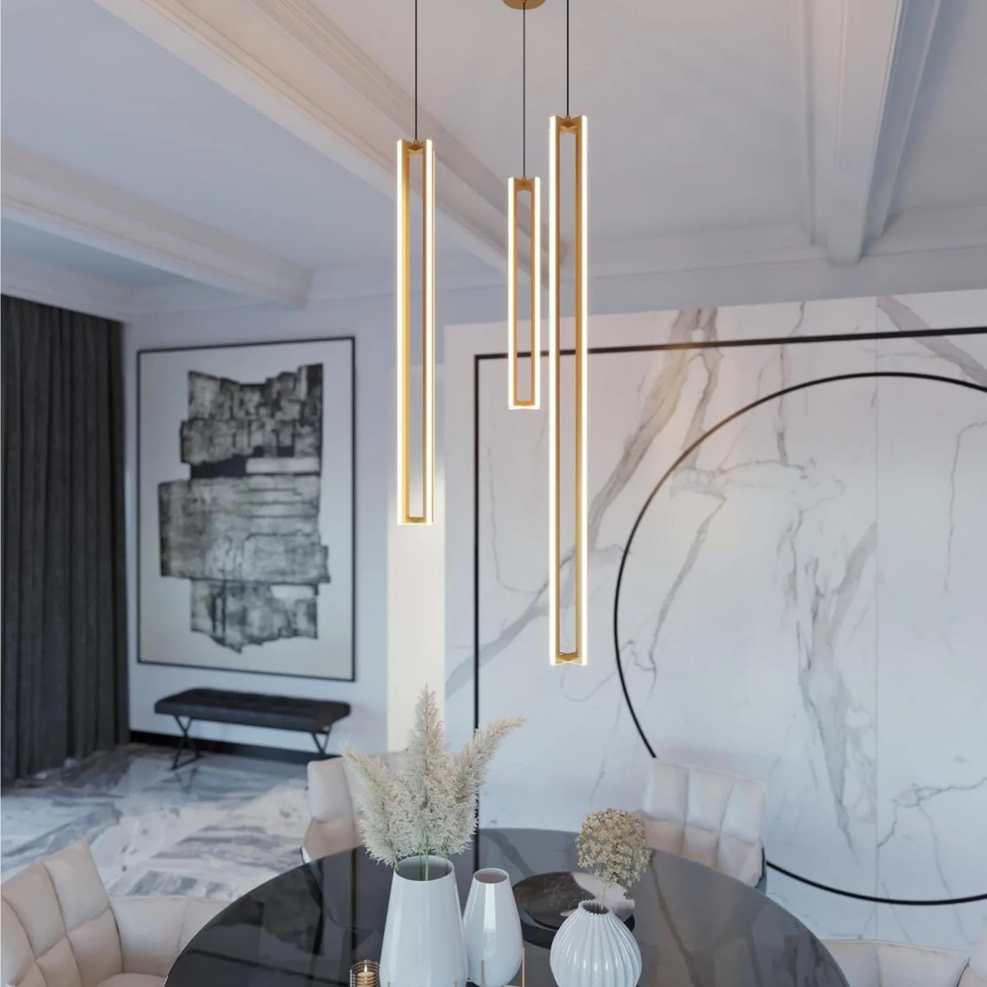Cass 24" LED Mini Pendant, Gold Finish - Bees Lighting