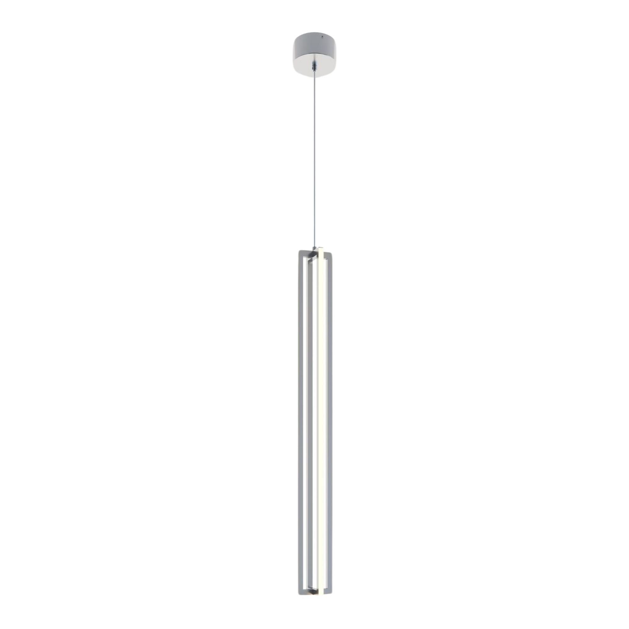 Cass 36 in. Single LED Pendant Light Satin Nickel finish - Bees Lighting