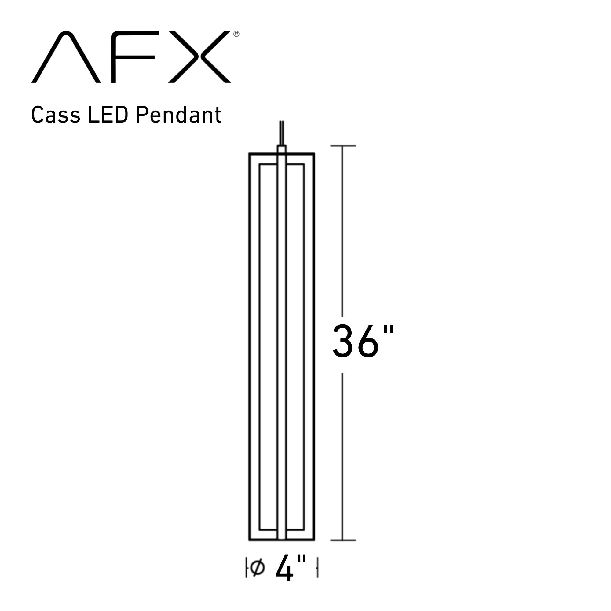 Cass 36 in. Single LED Pendant Light Satin Nickel finish - Bees Lighting