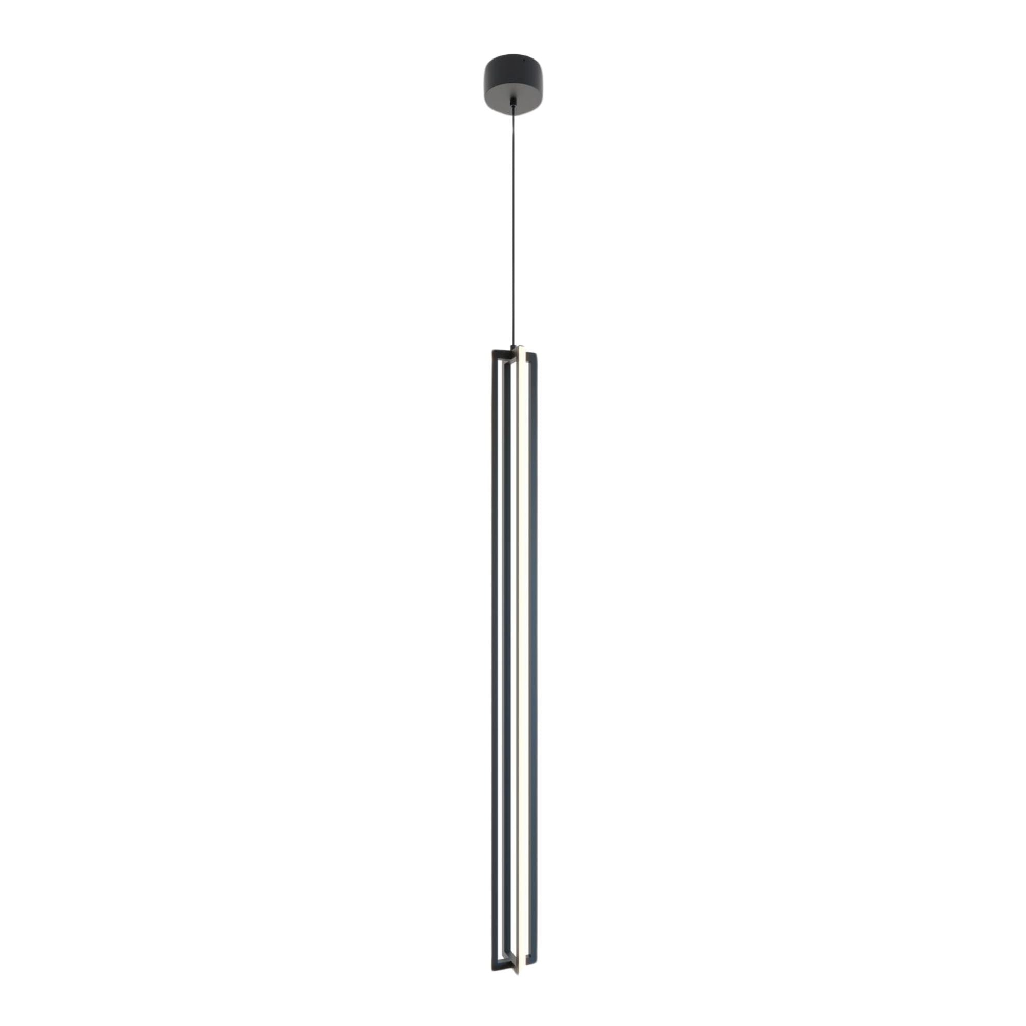 Cass 48 in. Single LED Pendant Light Black finish - Bees Lighting