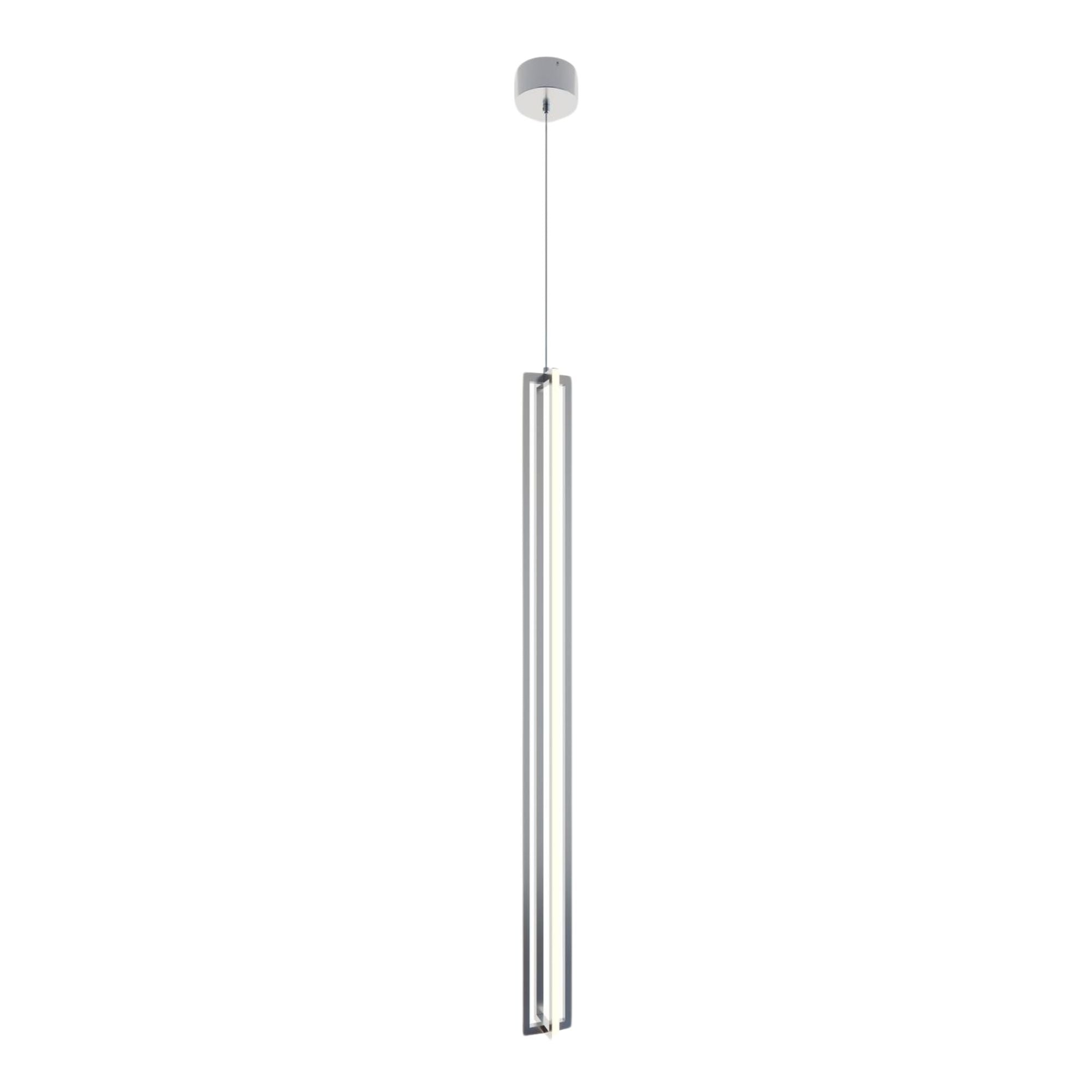 Cass 48 in. Single LED Pendant Light Satin Nickel finish - Bees Lighting