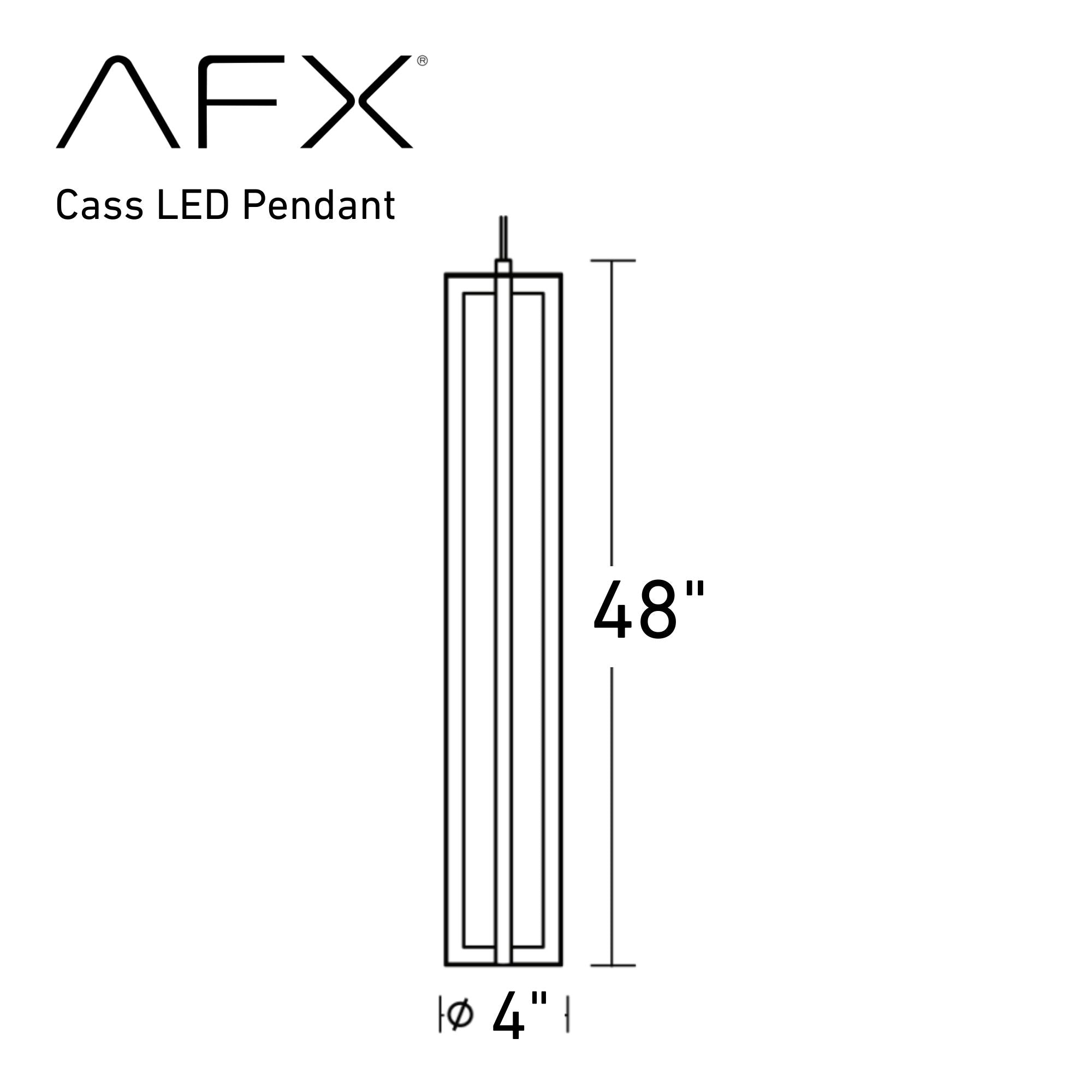 Cass 48 in. Single LED Pendant Light Satin Nickel finish - Bees Lighting