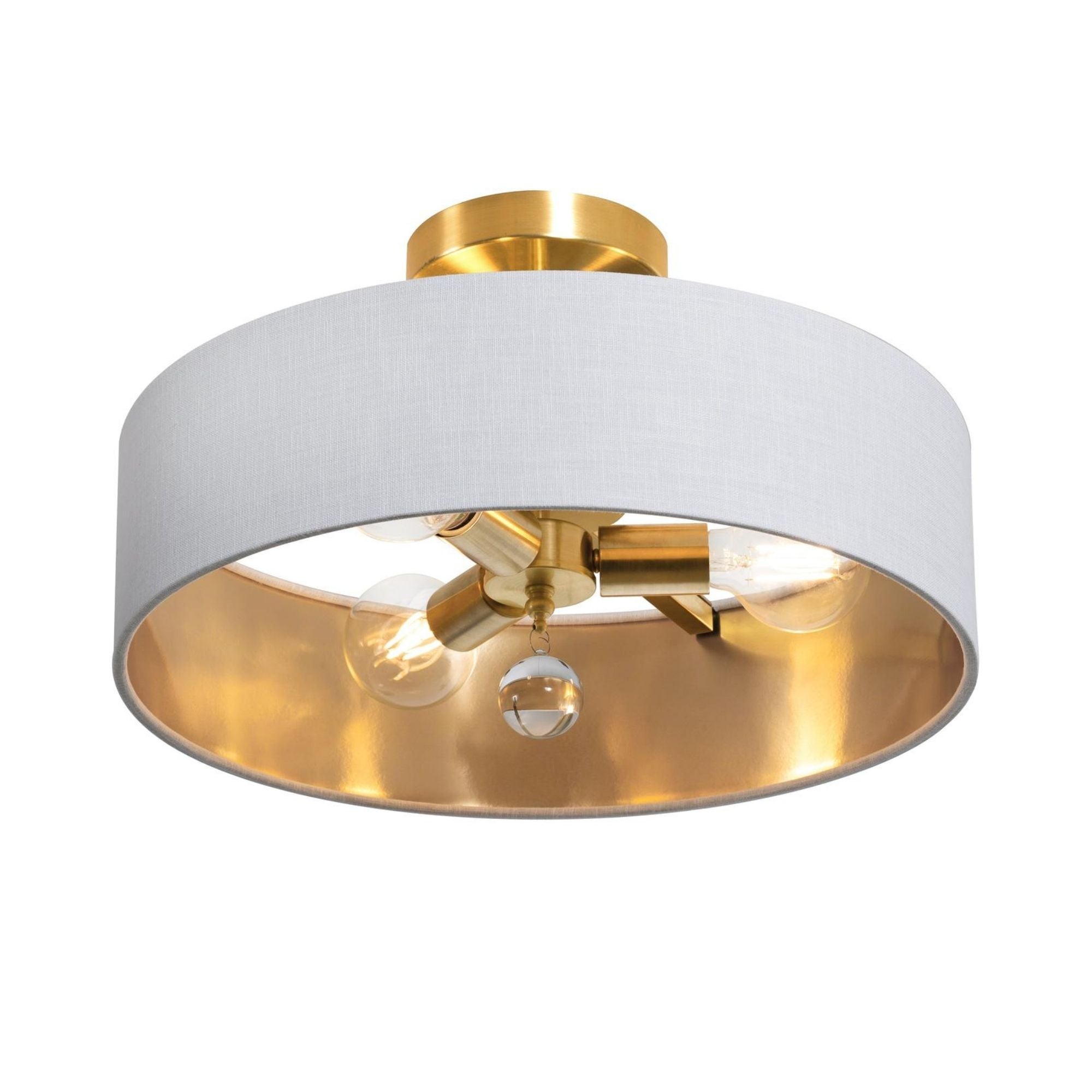 Celine 18'' 3-Light Convertible Pendant Light, Satin Brass Finish with Black/Silver shade - Bees Lighting