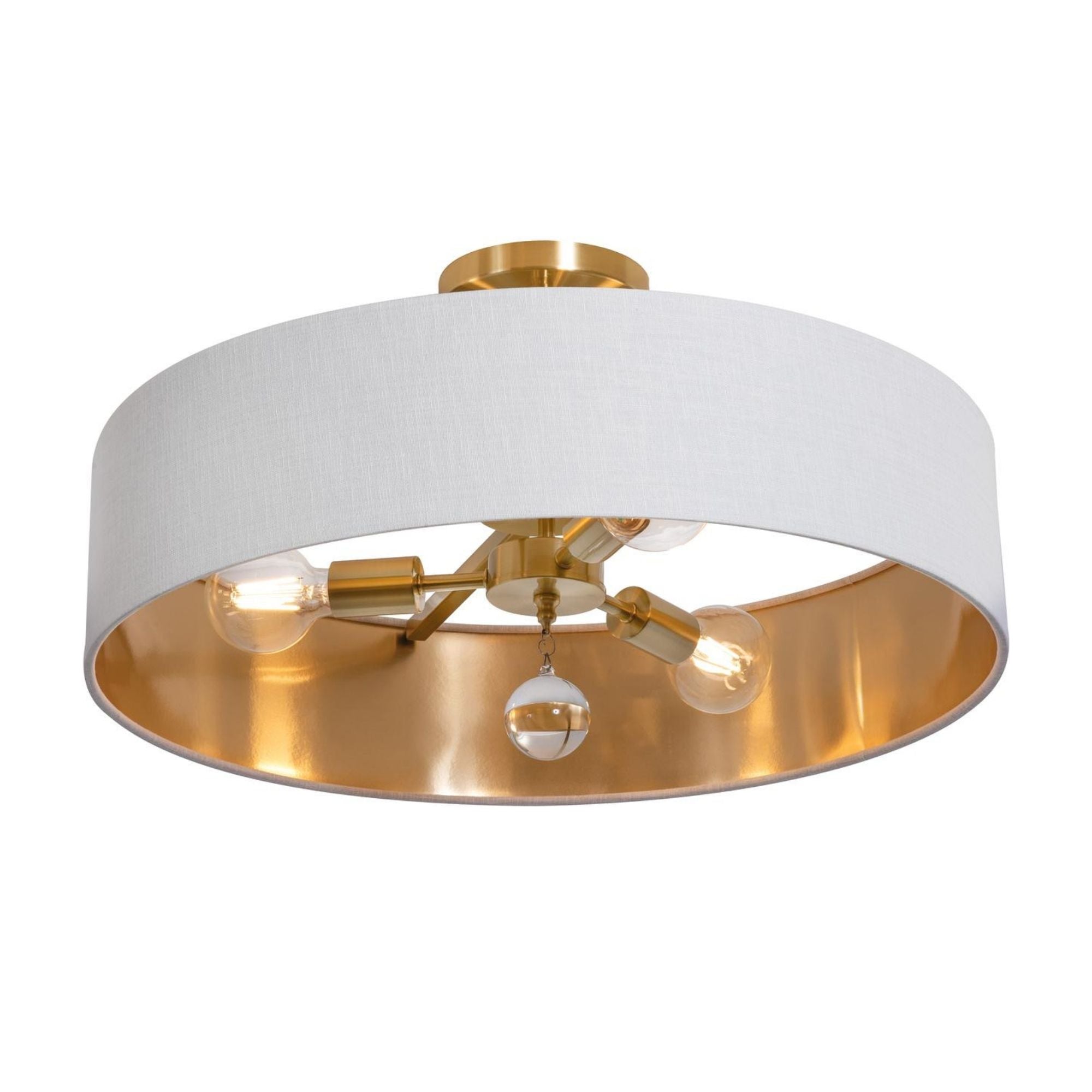Celine 24'' 3-Light Convertible Pendant Light, Satin Brass Finish with Black/Silver shade - Bees Lighting