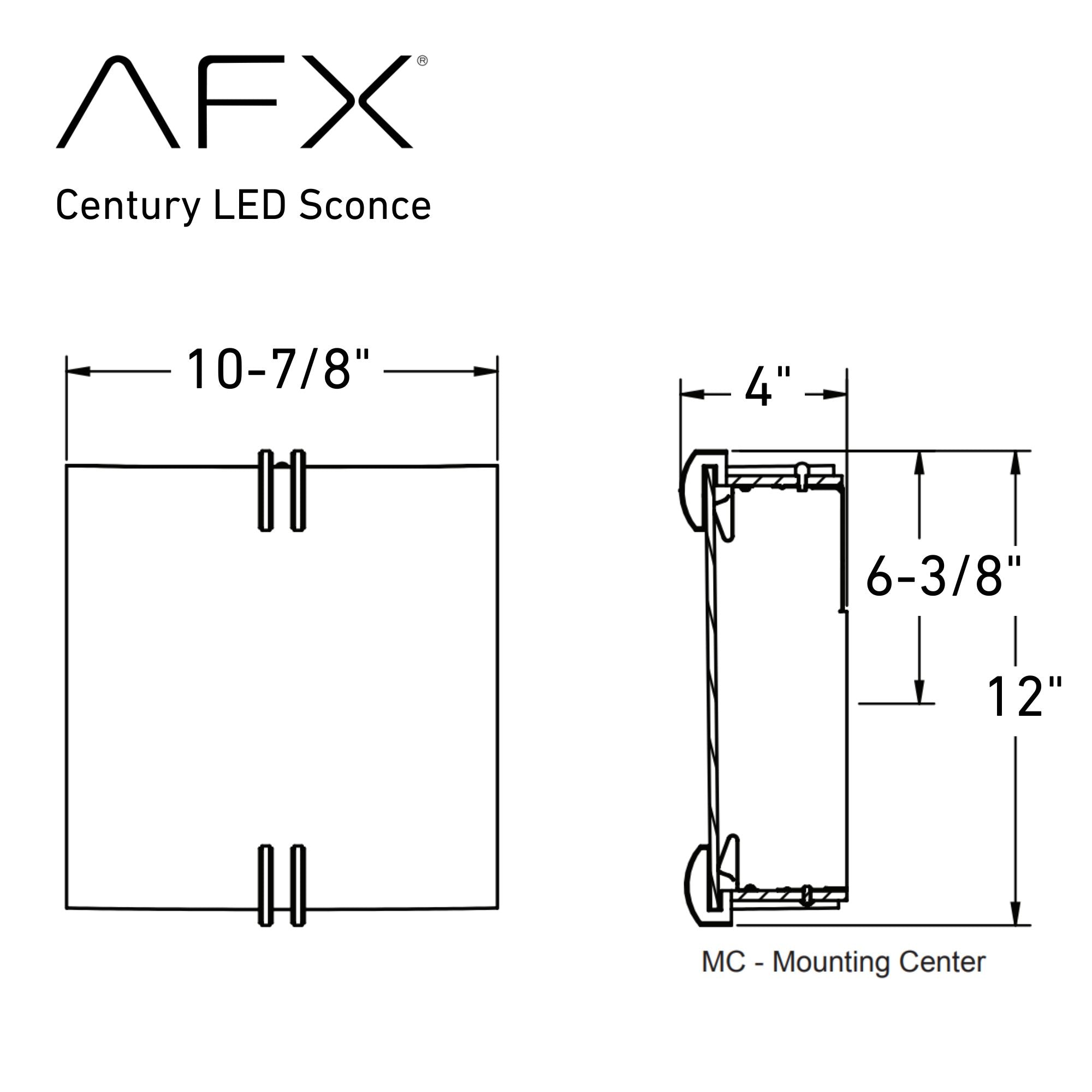 Century 12 in. LED Wall Light Polished Chrome Finish White Shade - Bees Lighting