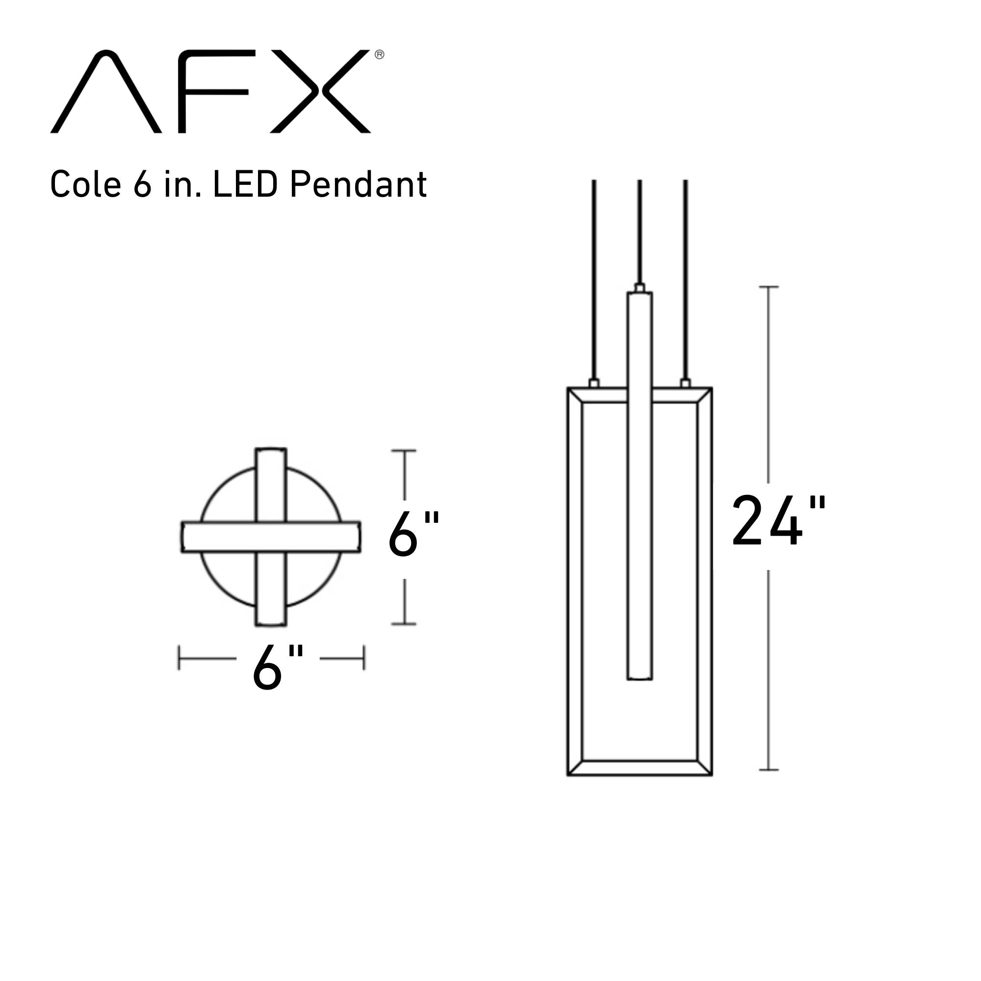 Cole 6 in. LED Pendant Light Black finish - Bees Lighting