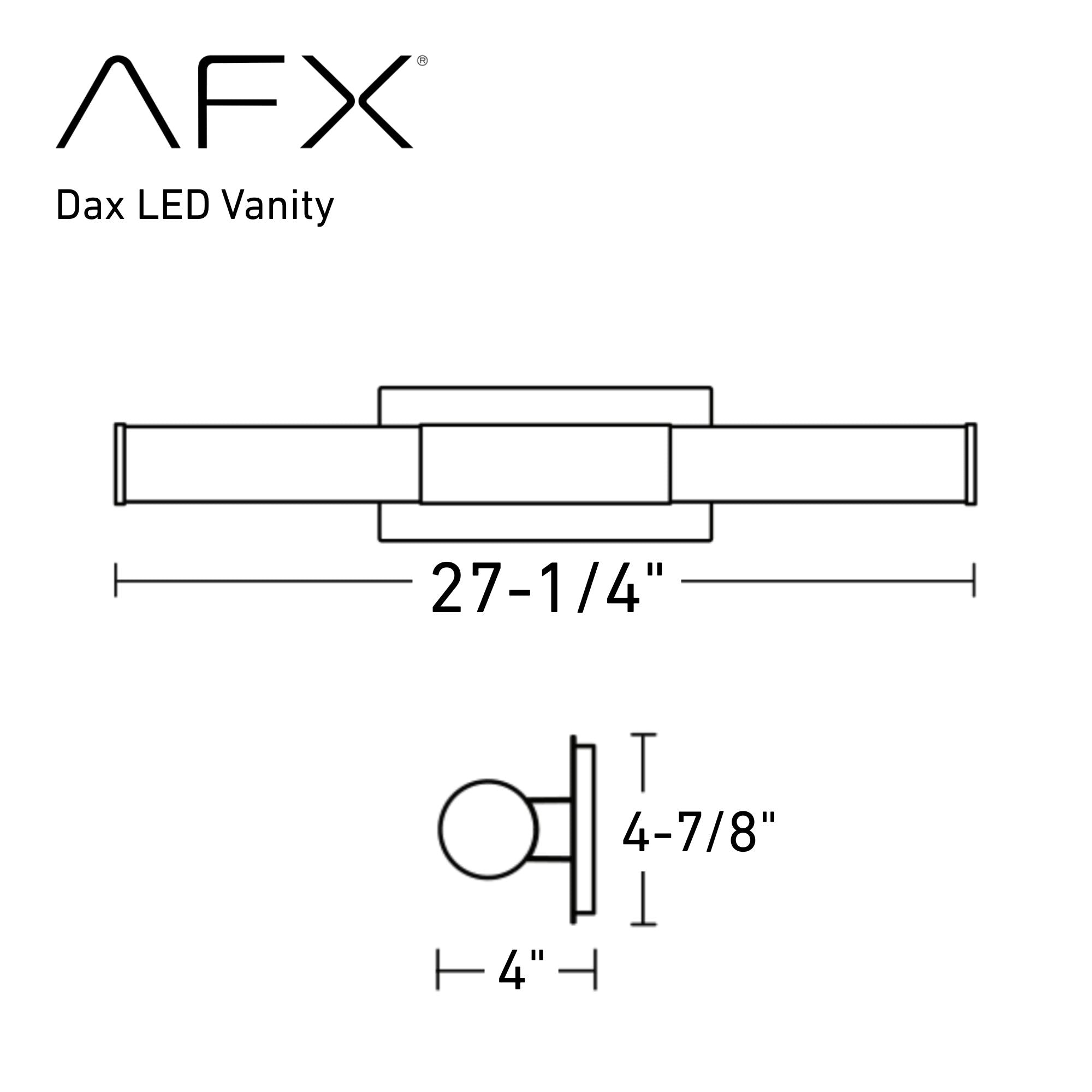 Dax 27 in. LED Bath Bar Satin Nickel finish - Bees Lighting