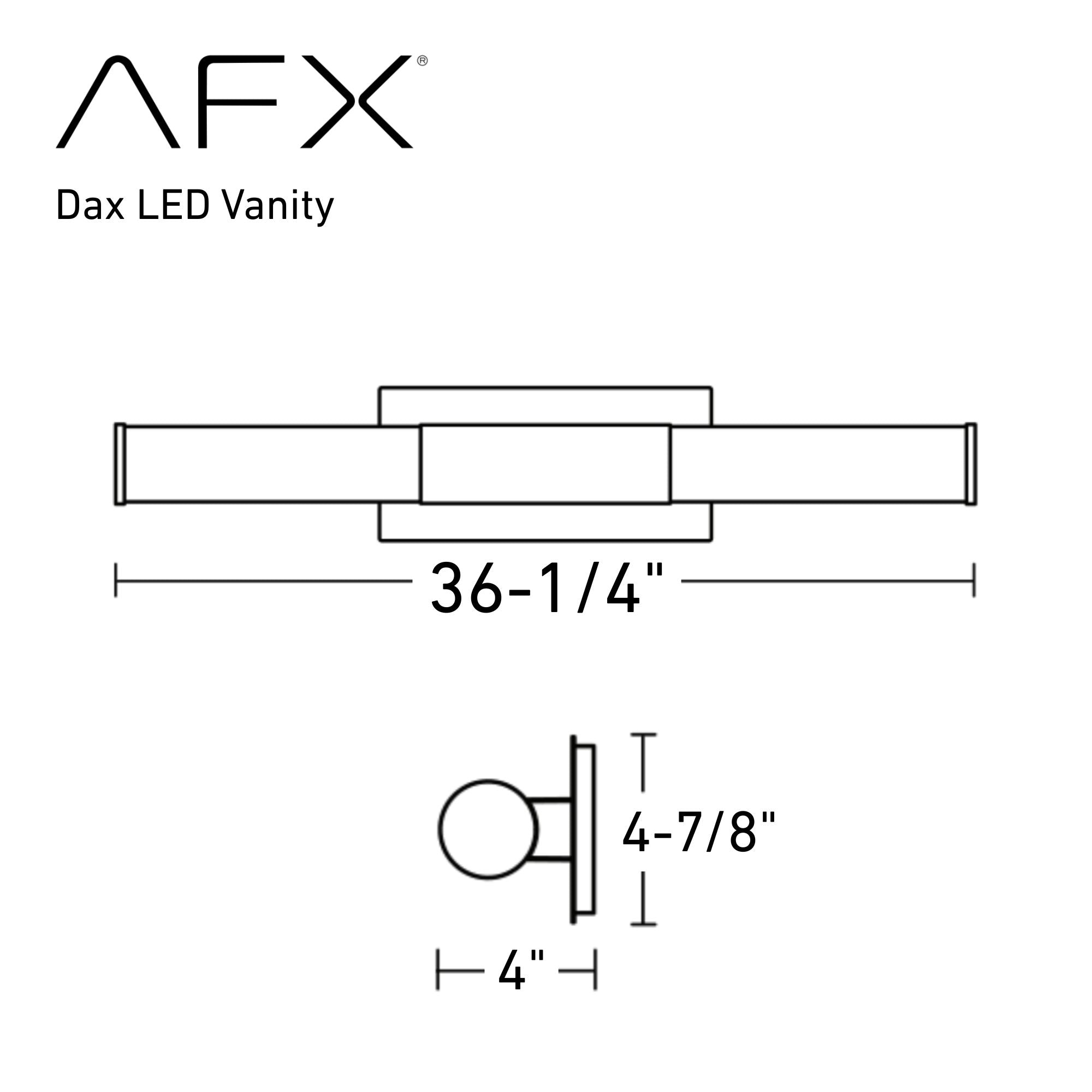 Dax 36 in. LED Bath Bar Satin Nickel finish - Bees Lighting