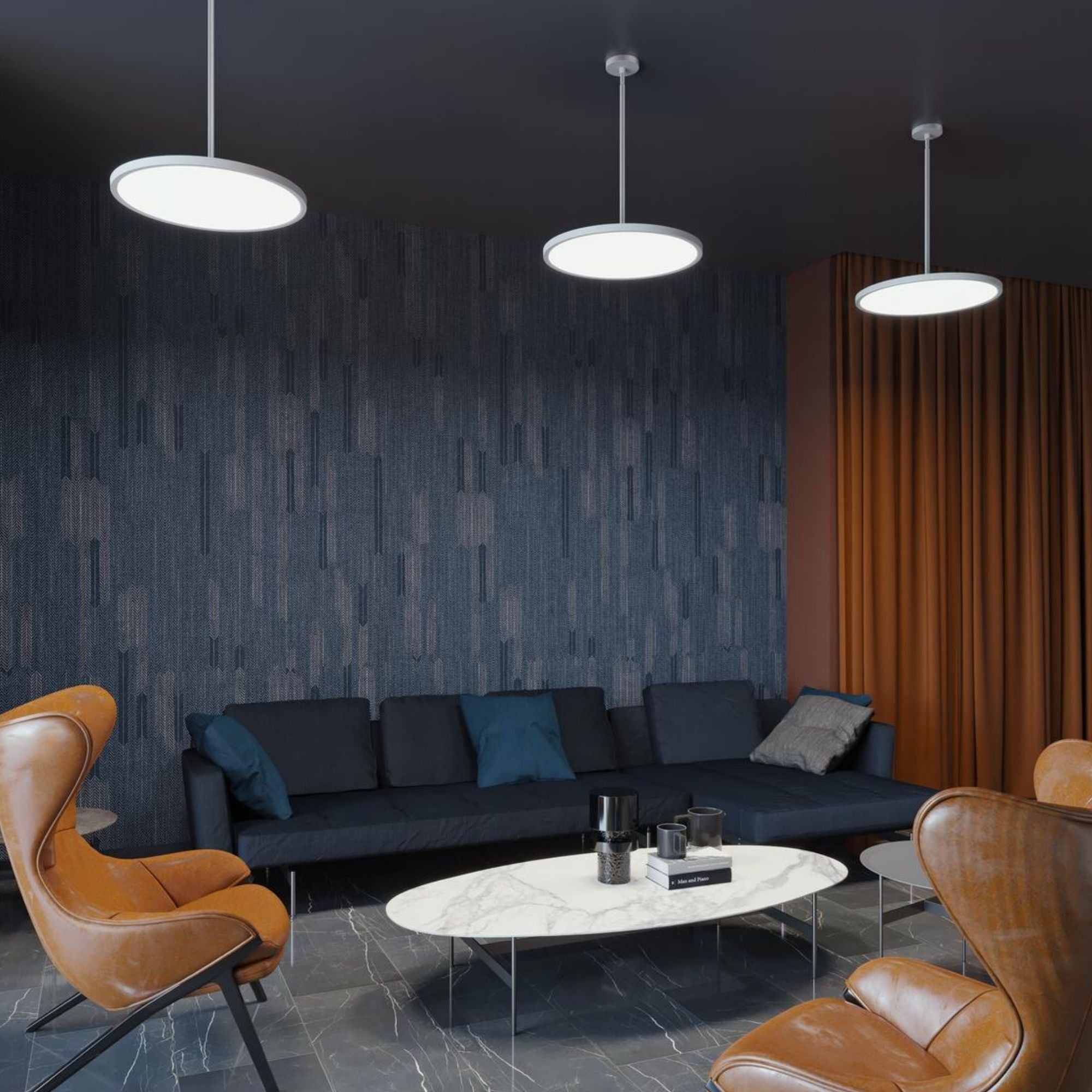 Edge Round 16 In. LED Pendant Light 120-277V White Finish - Bees Lighting