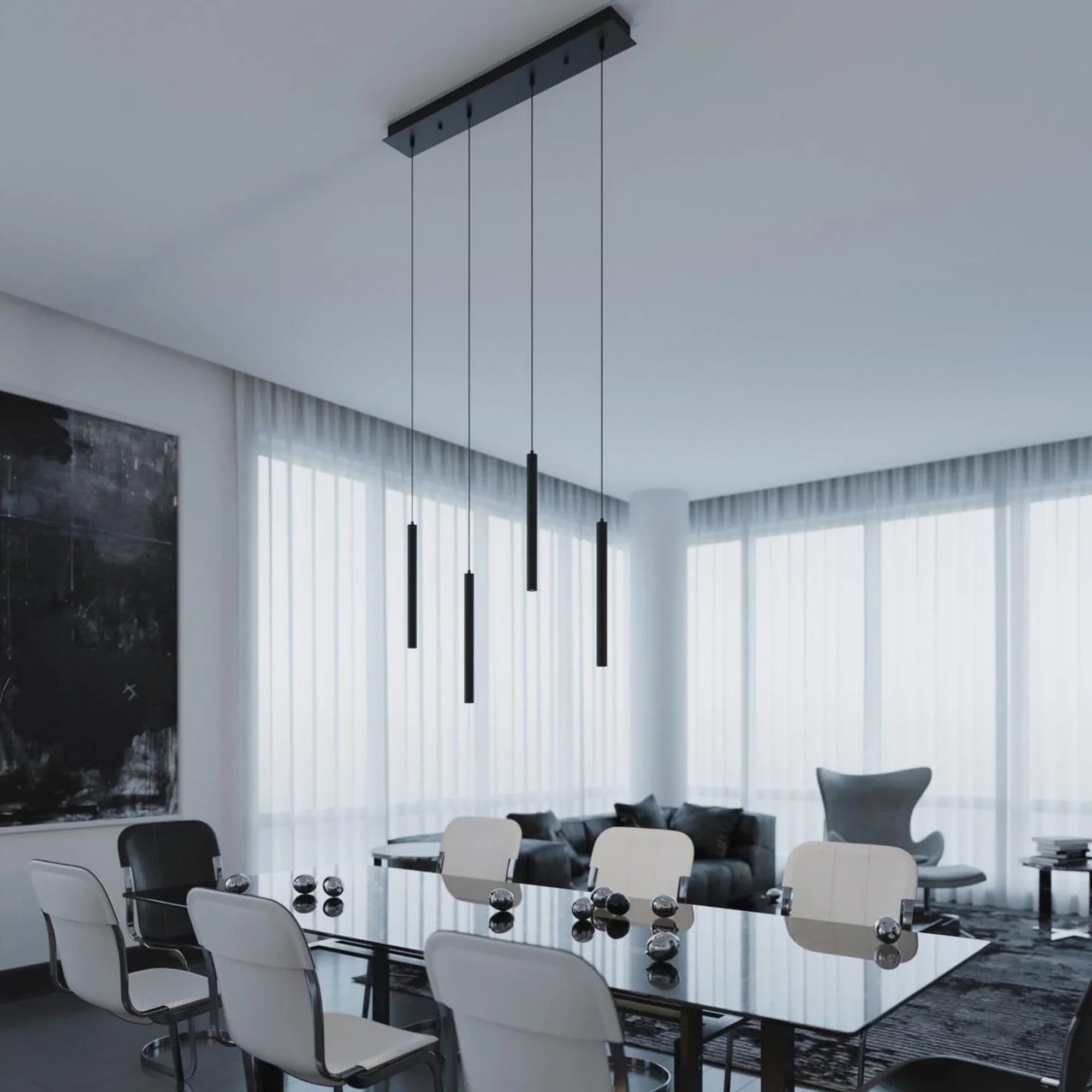 Eli 36" LED Linear Pendant, Black Finish - Bees Lighting