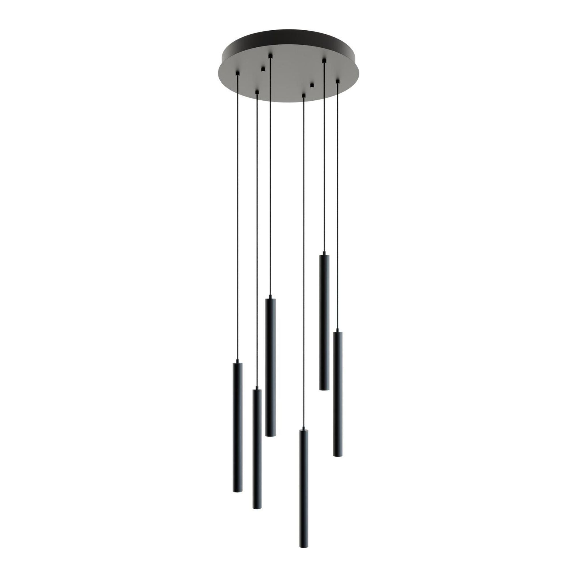 Eli 6 Lights 18 In. LED Pendant Light Black Finish - Bees Lighting