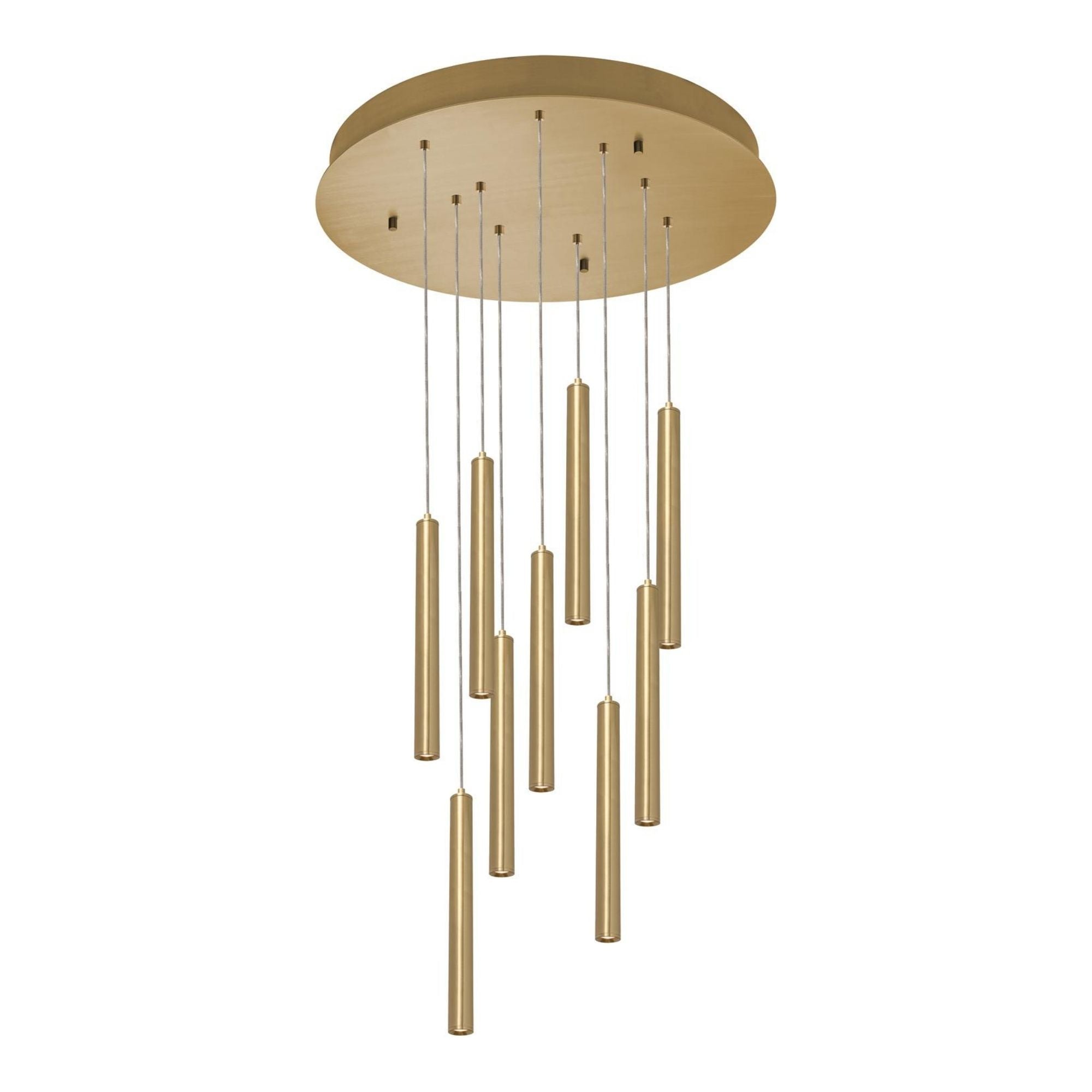 Eli 9 Lights 24 In. LED Pendant Light Satin Brass Finish - Bees Lighting