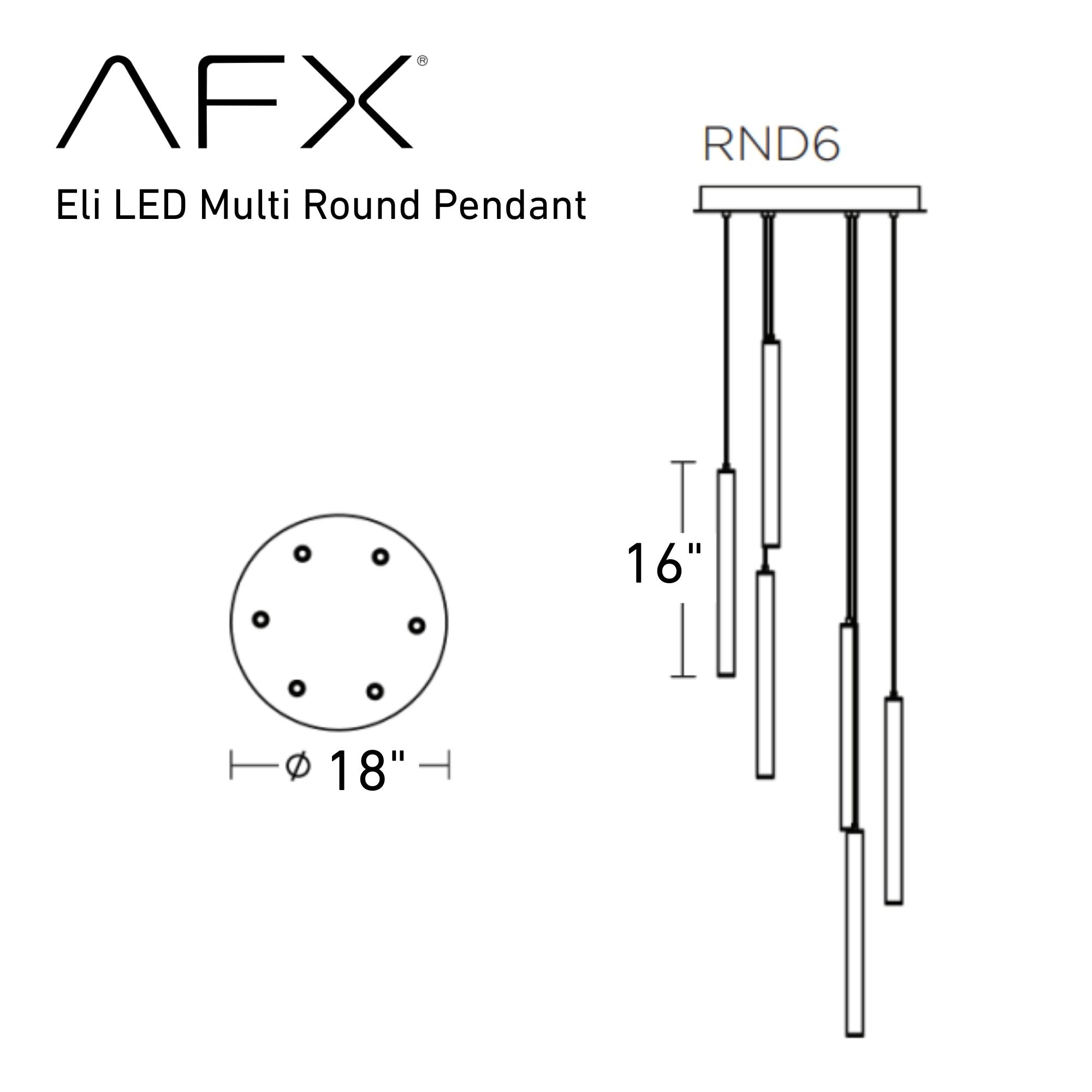 Eli 6 Lights 18 In. LED Pendant Light Satin Nickel Finish - Bees Lighting