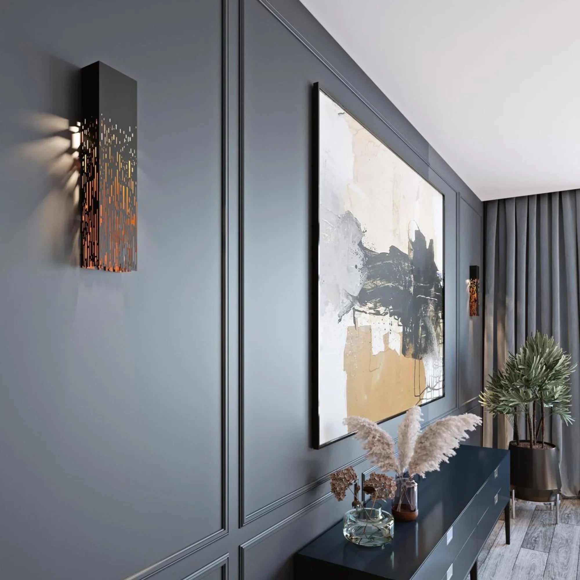 Embers 19" LED Wall Sconce, Black Finish - Bees Lighting