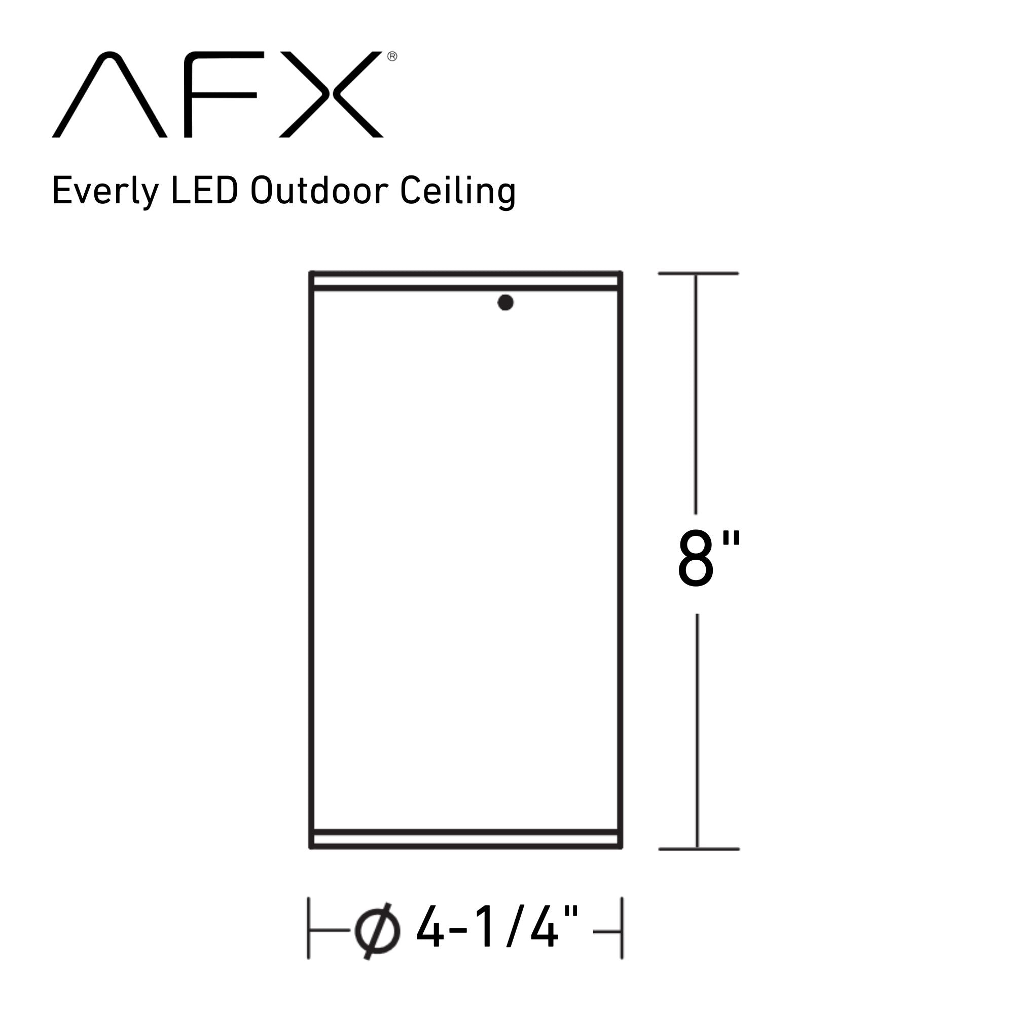 Everly 8 in. LED Outdoor Flush Mount Light 120-277V, Selectable CCT Black - Bees Lighting