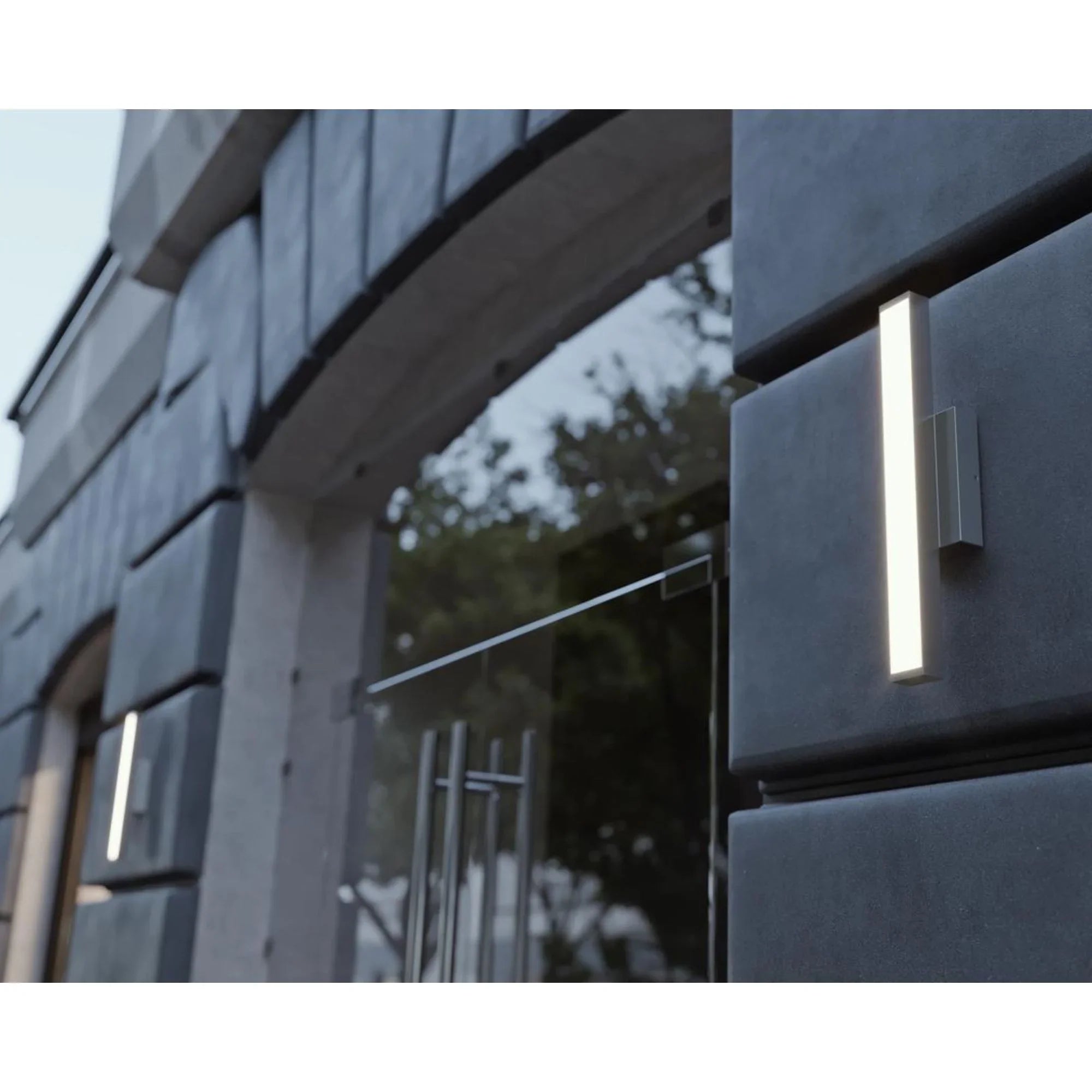 Gale 36" LED Outdoor Sconce, Textured Grey Finish, Battery Backup - Bees Lighting