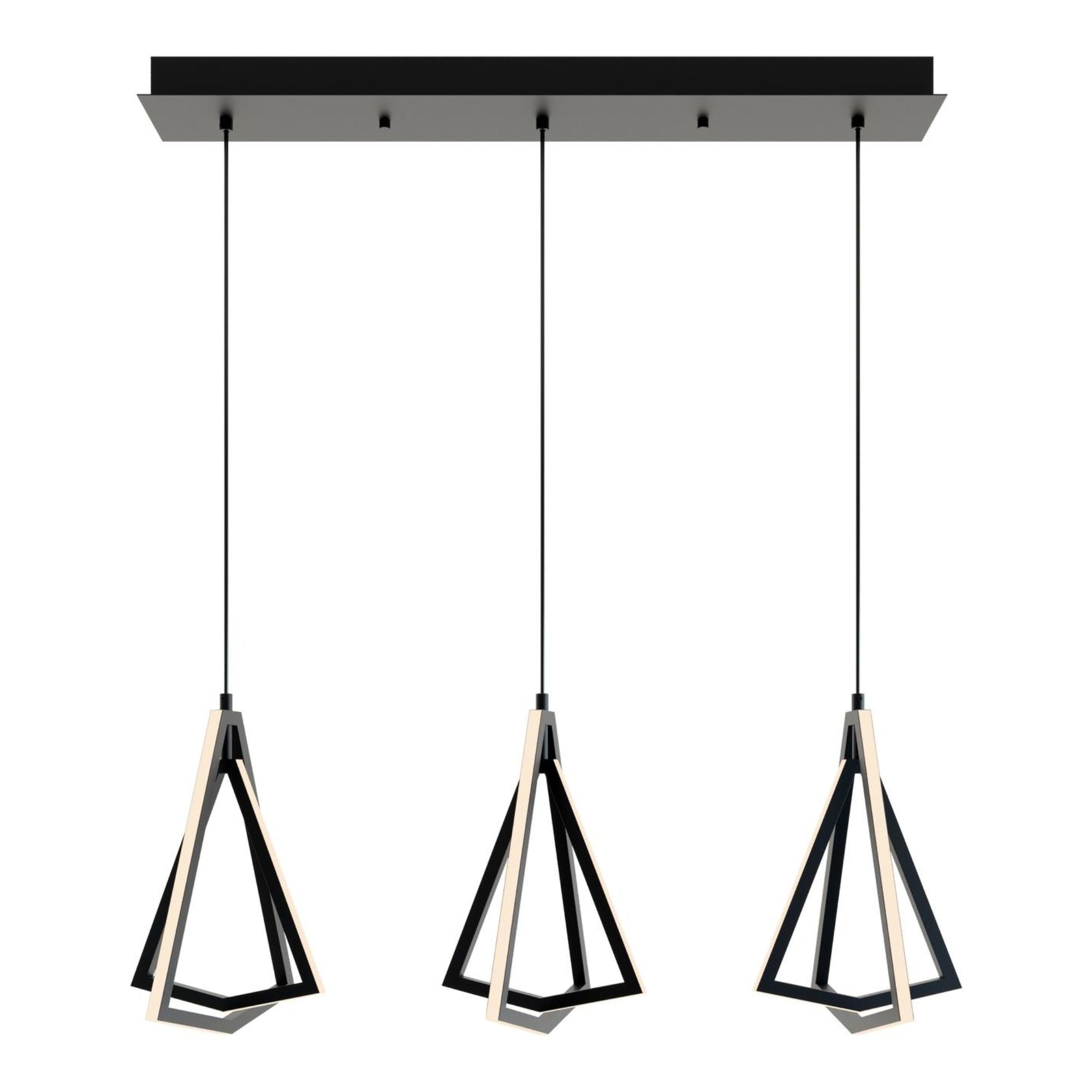 Gianna 3 Lights 36 In. LED Pendant Light Black Finish - Bees Lighting