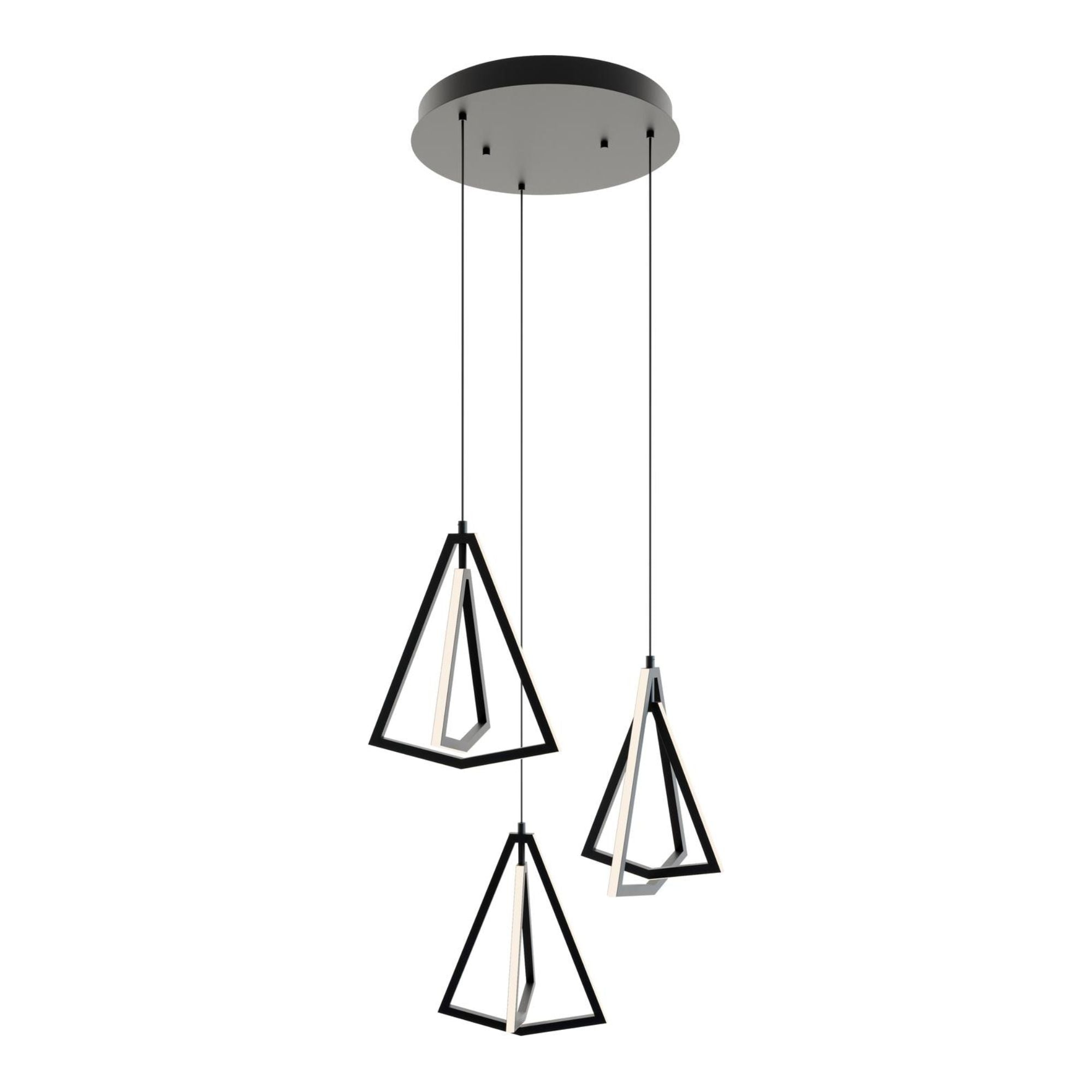 Gianna 3 Lights 28 In. LED Pendant Light Black Finish - Bees Lighting