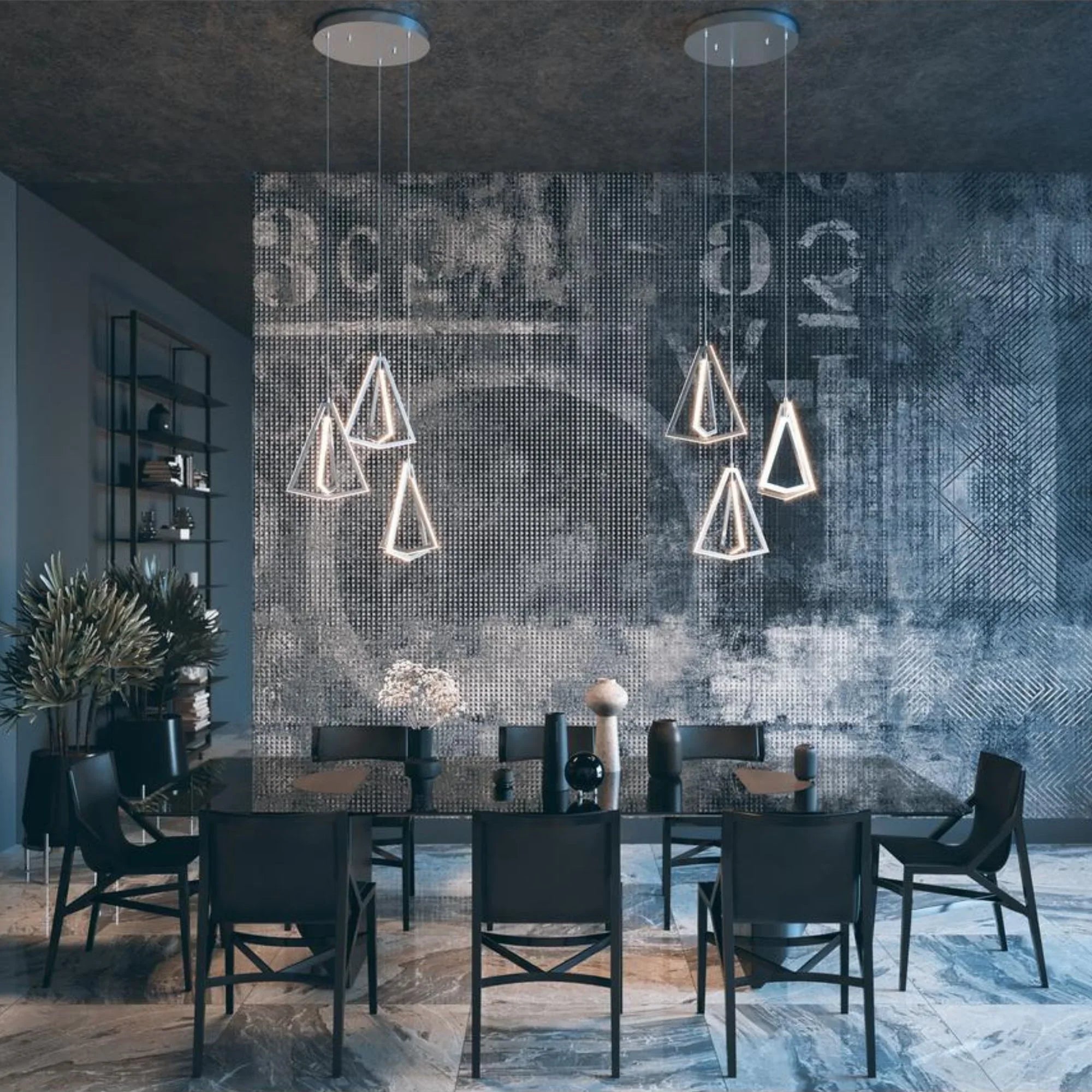 Gianna 28" LED Multi-Port Pendant, Satin Nickel Finish - Bees Lighting