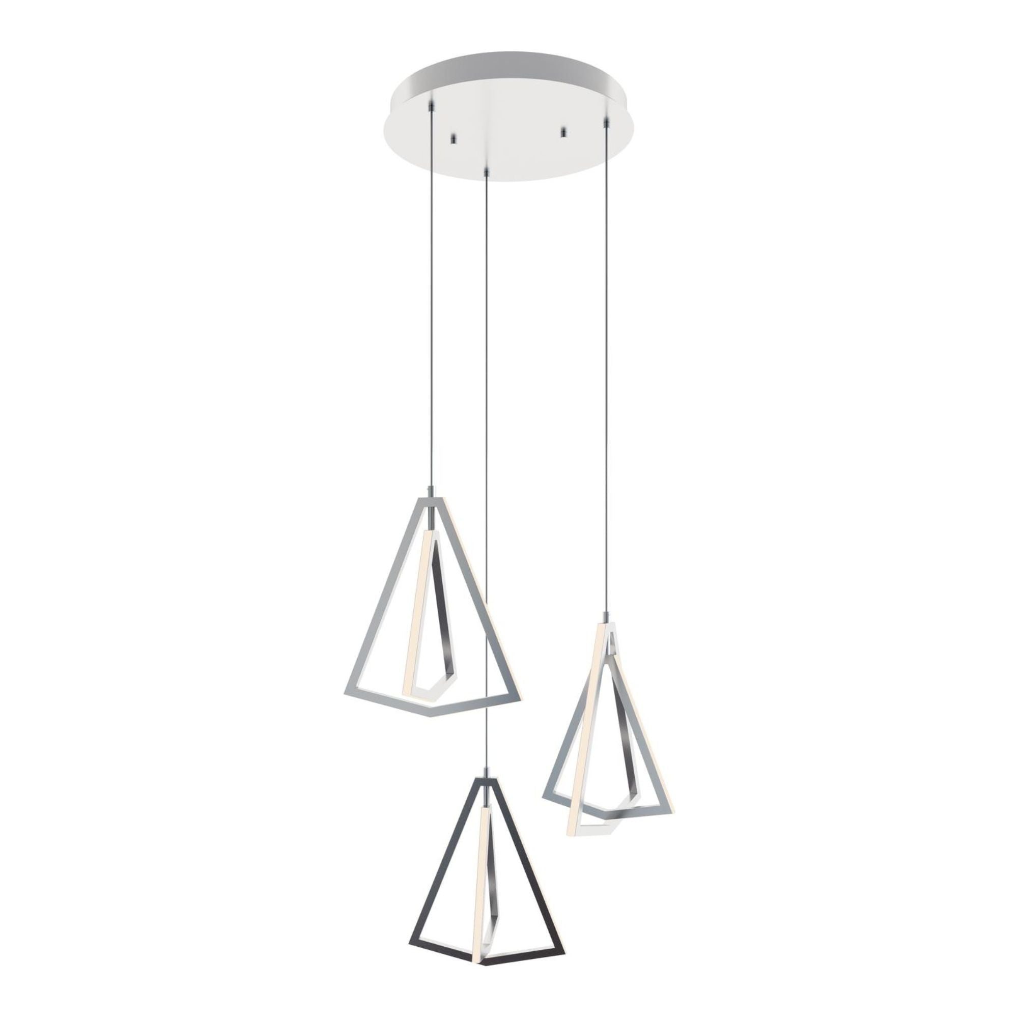 Gianna 3 Lights 28 In. LED Pendant Light Satin Nickel Finish - Bees Lighting