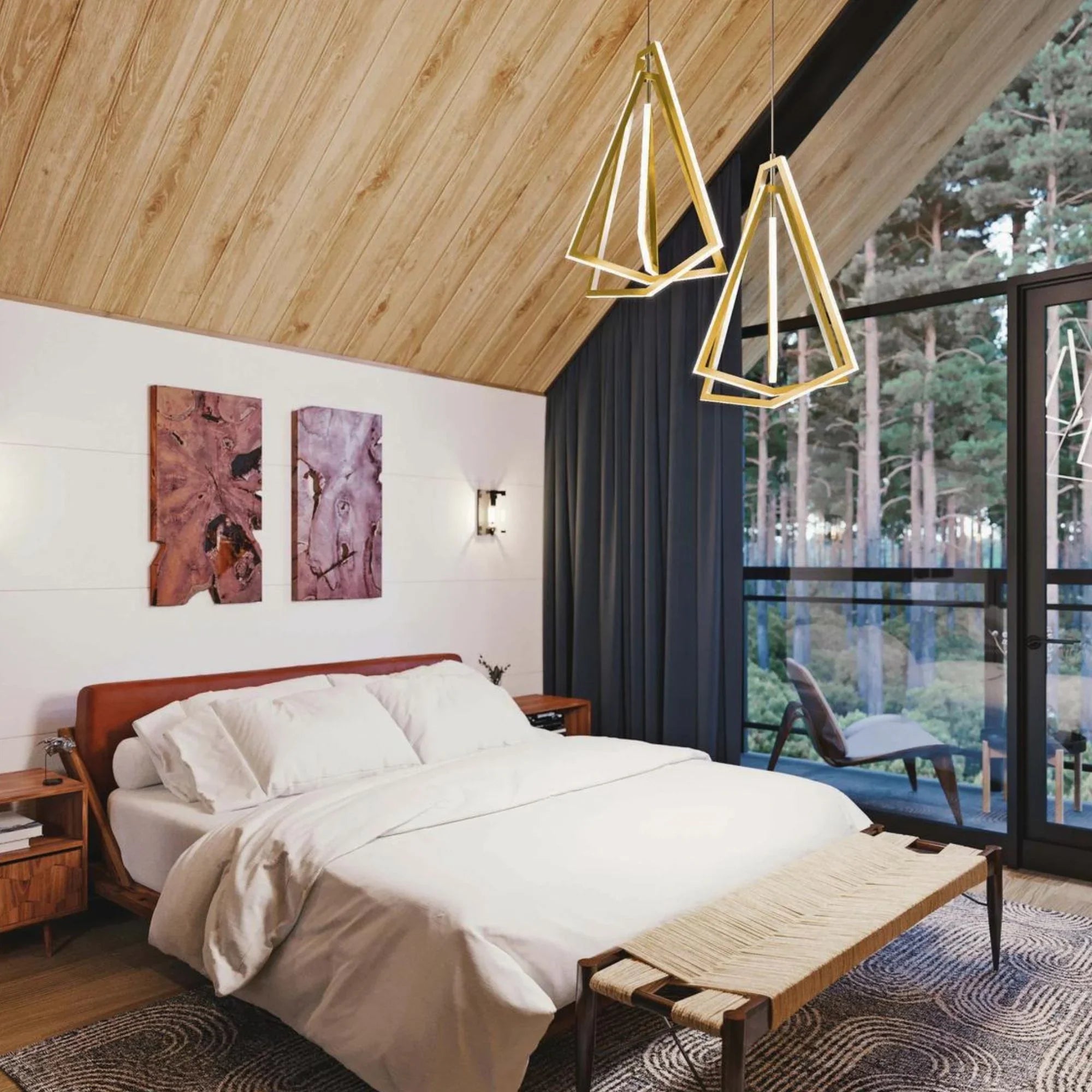 Gianna 24" LED Pendant, Gold Finish - Bees Lighting