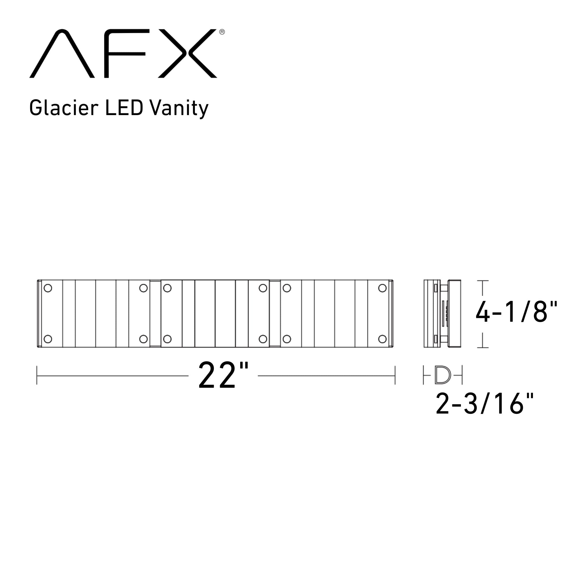 Glacier 22 in. 3 lights LED Vanity Light Polished Chrome finish - Bees Lighting