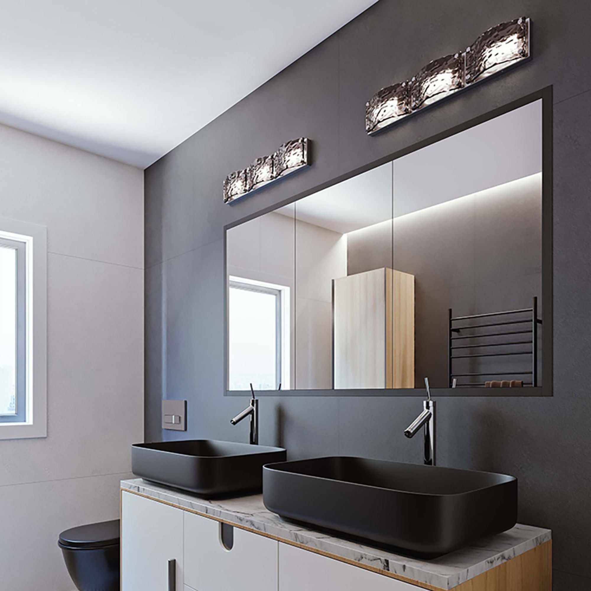 Glacier 22 in. 3 lights LED Vanity Light Polished Chrome finish - Bees Lighting