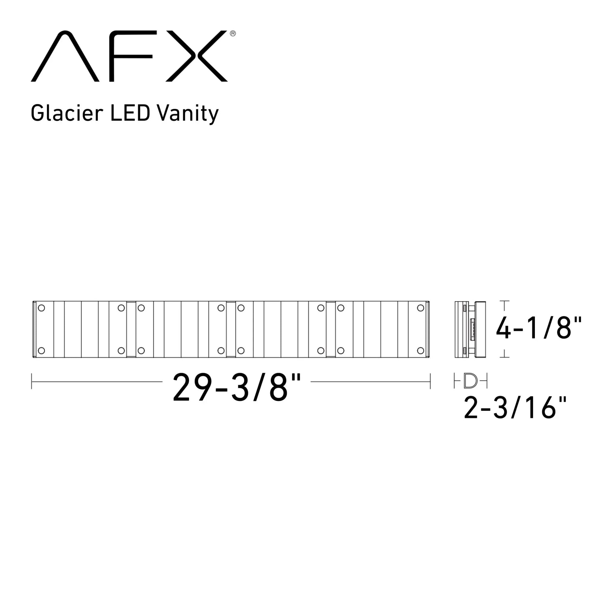 Glacier 29" LED Vanity, Polished Chrome Finish - Bees Lighting