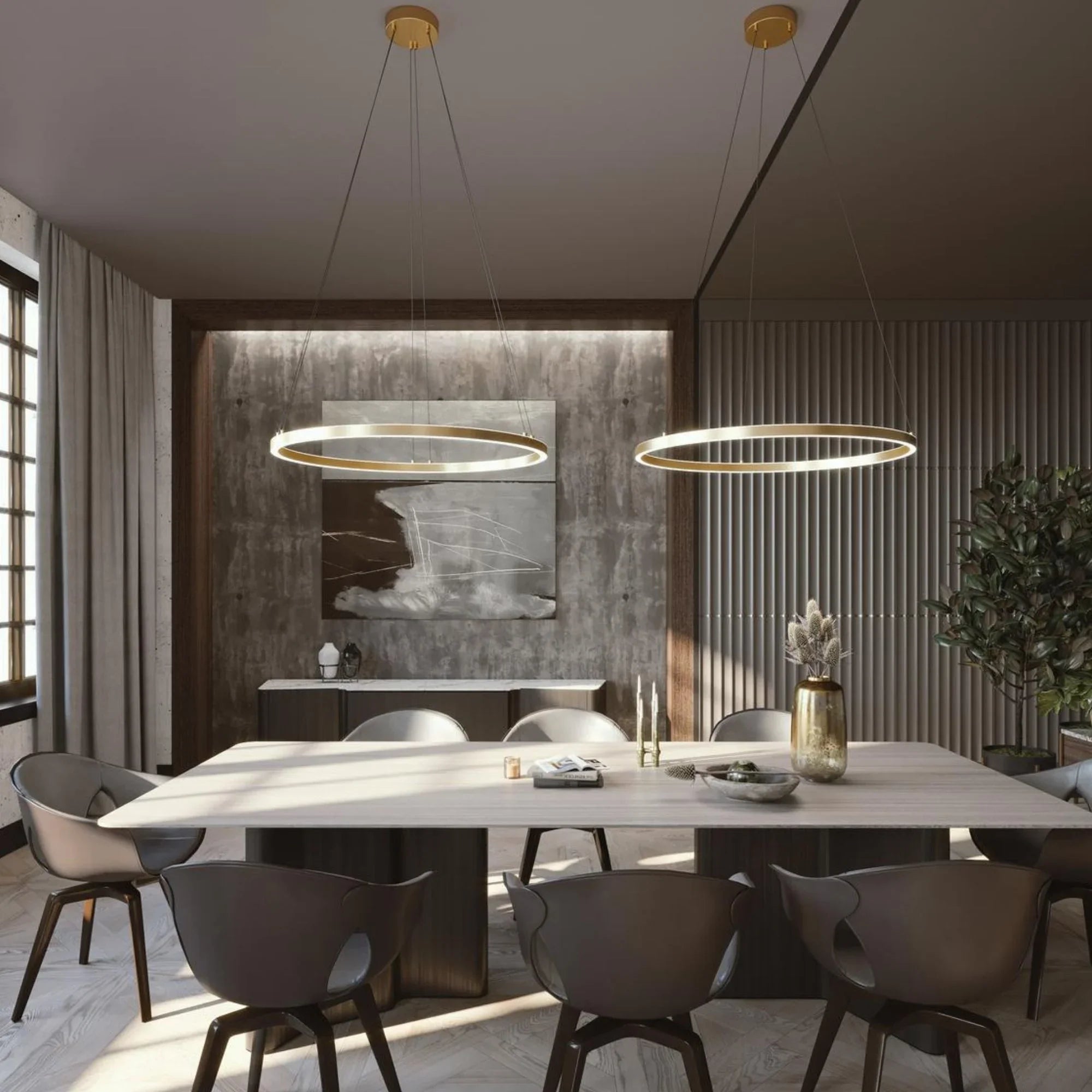 Glo 24" LED Pendant, Satin Brass Finish - Bees Lighting