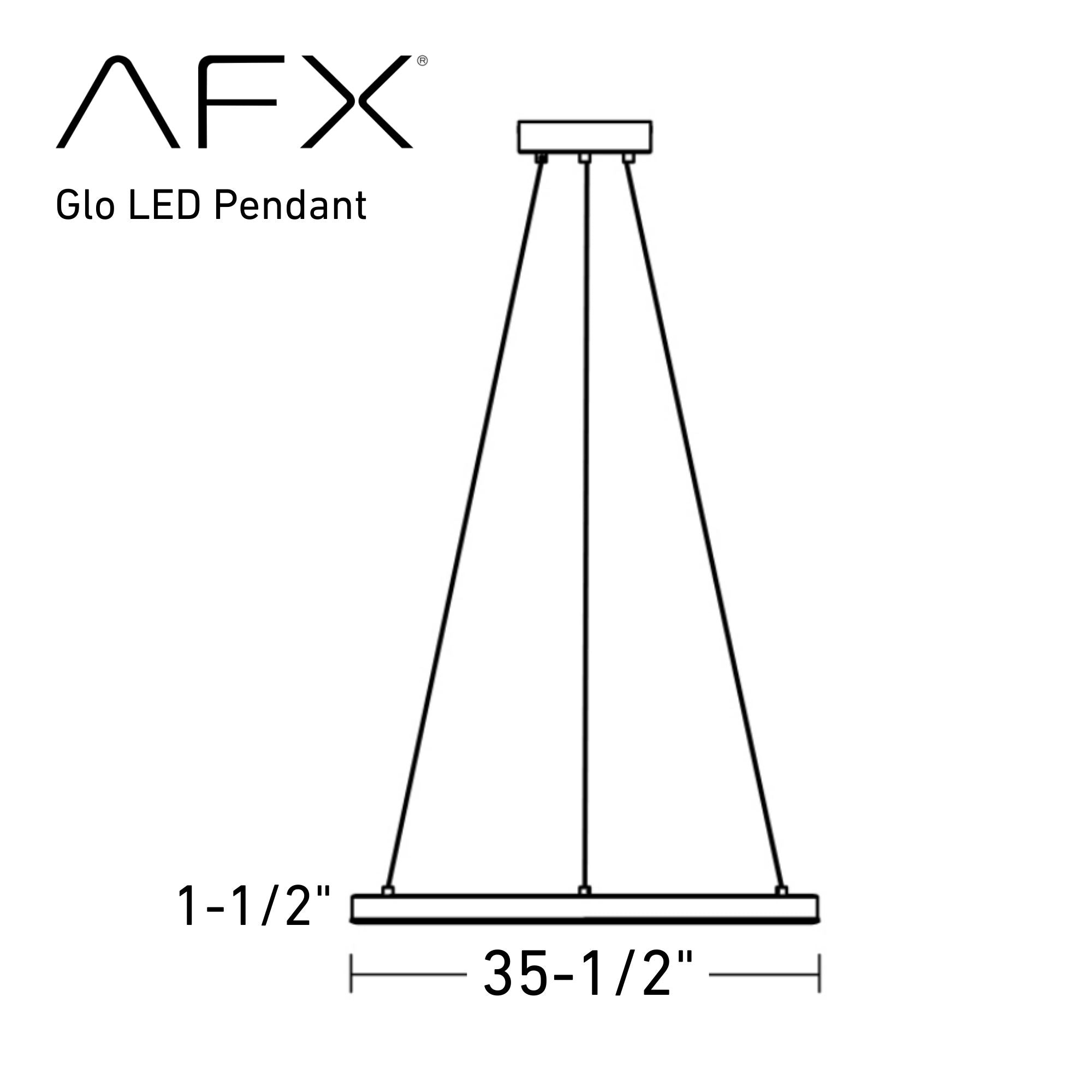 Glo 36 In. LED Pendant Light Black Finish - Bees Lighting