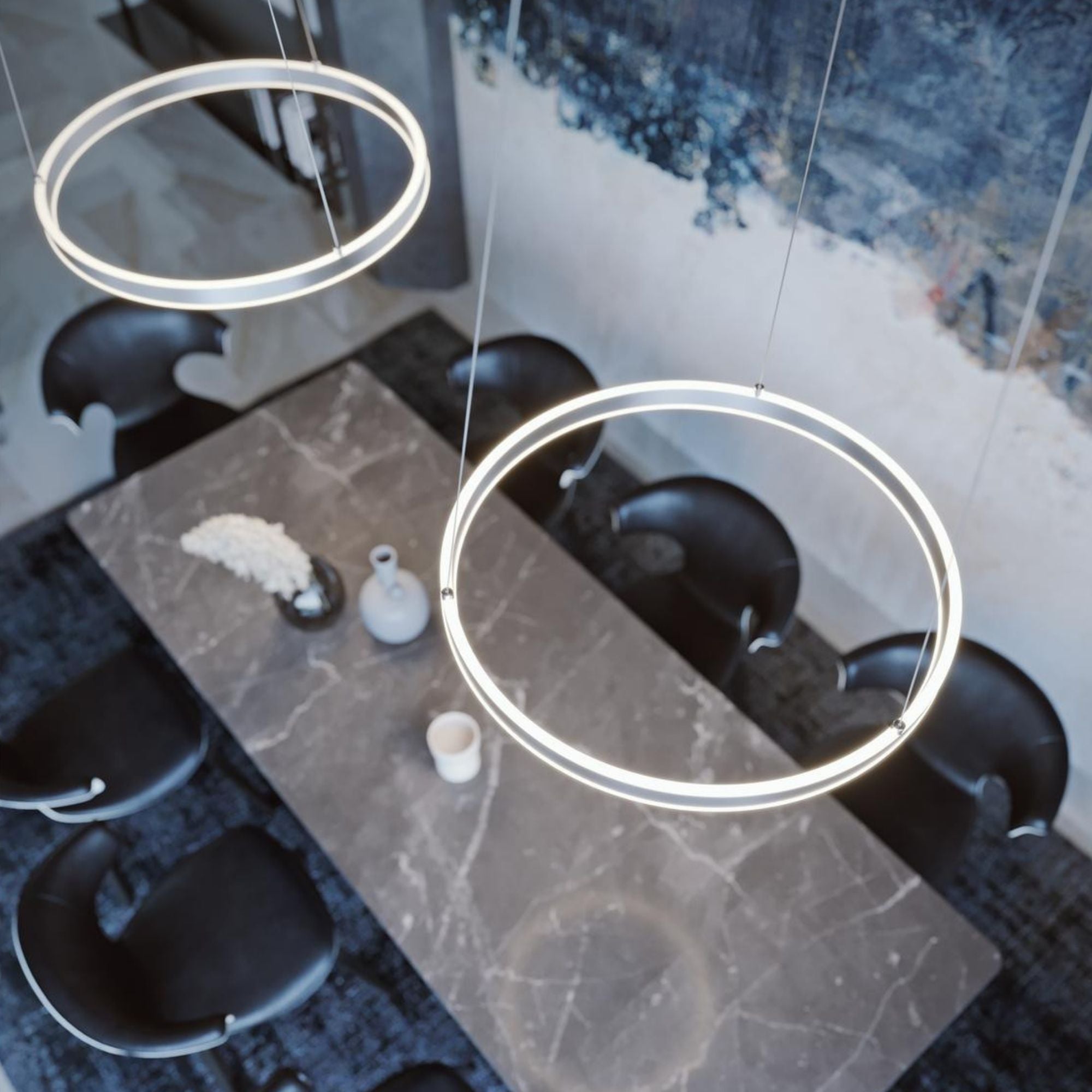 Glo 36 In. LED Pendant Light Satin Nickel Finish - Bees Lighting