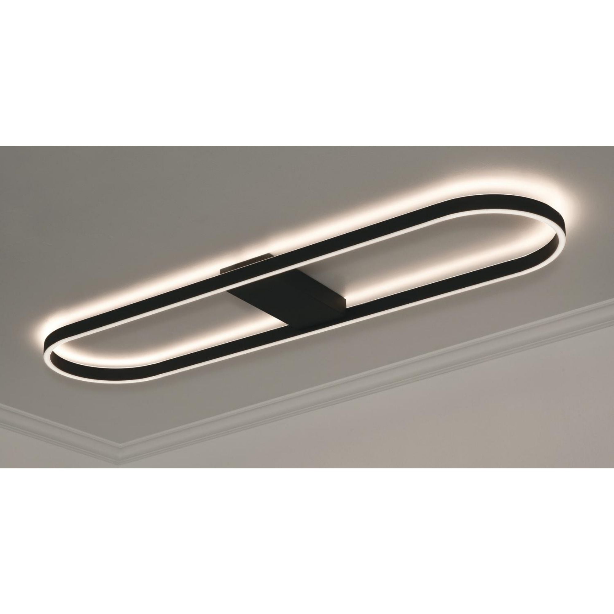 Glo 48 In. LED Semi-flush Mount Light Black Finish - Bees Lighting