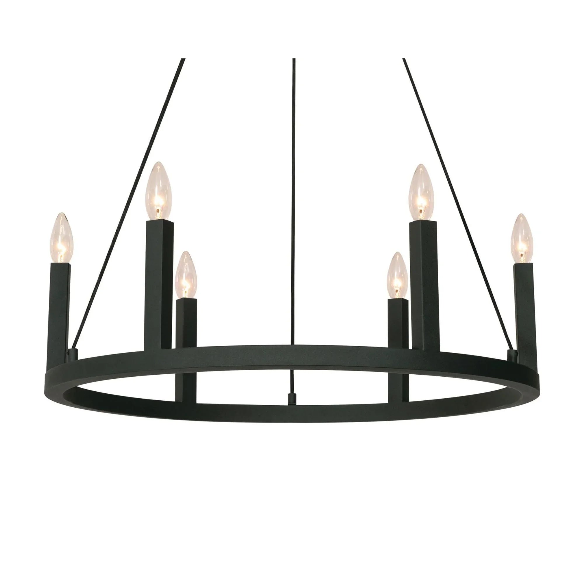 Grace 26" 6-Light Pendant, Black Finish - Bees Lighting