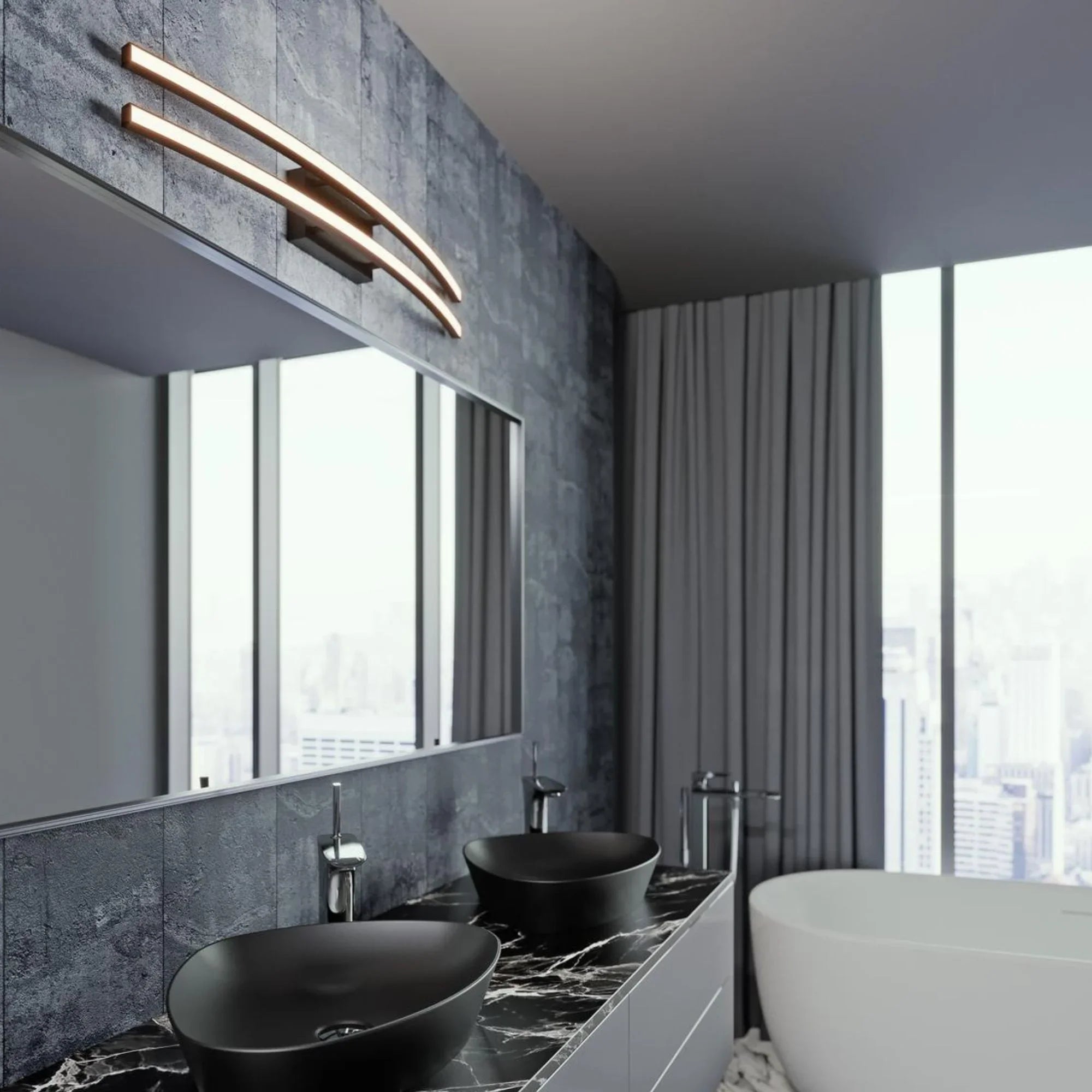 Harper 25" LED Vanity, Black Finish - Bees Lighting