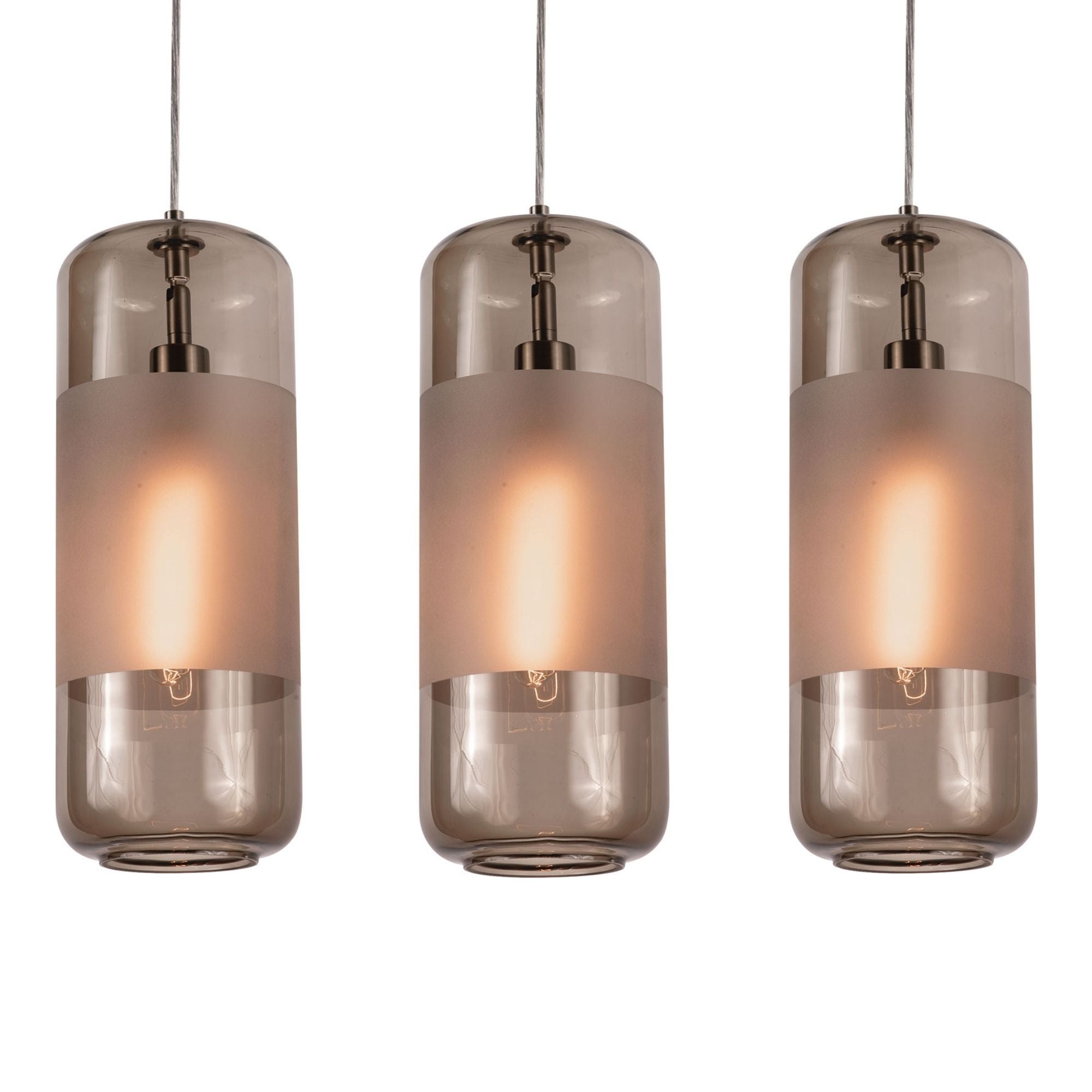 Hermosa 41" 3 lights Linear Pendant Light Satin Nickel - Bees Lighting