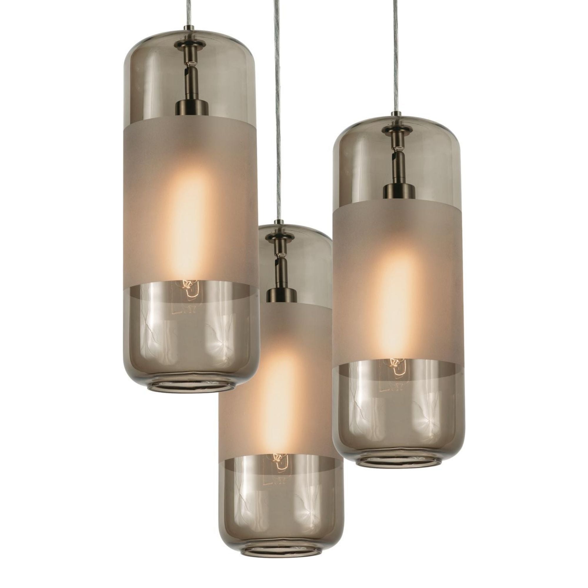 Hermosa 17" 3 lights Round Pendant Light Satin Nickel - Bees Lighting