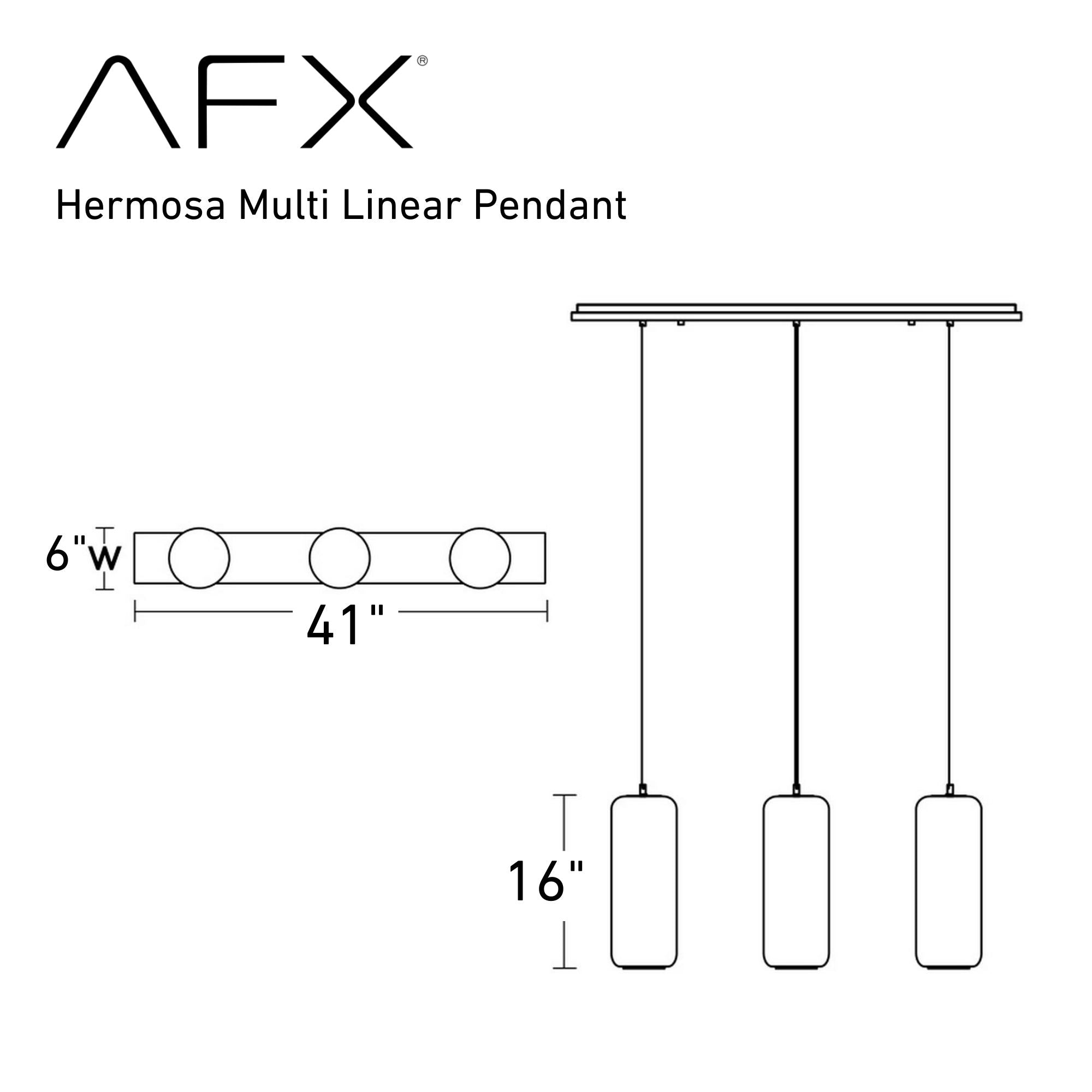 Hermosa 41 in. 3 lights Pendant Light Satin Nickel finish with Clear shade - Bees Lighting