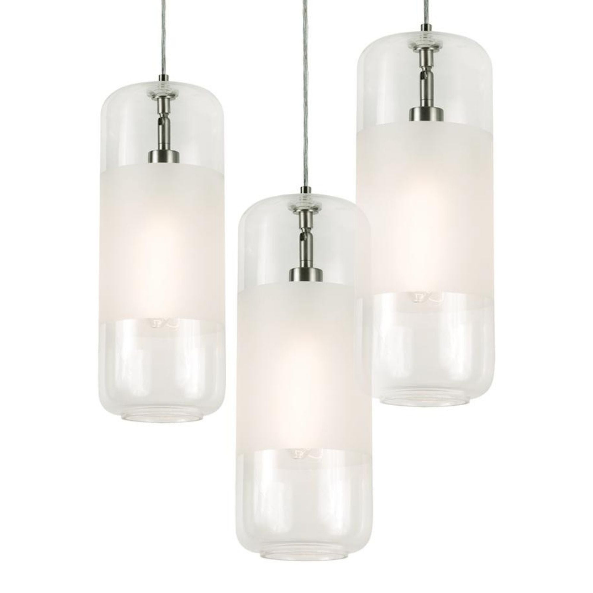 Hermosa 17" 3 lights Round Pendant Light Satin Nickel - Bees Lighting