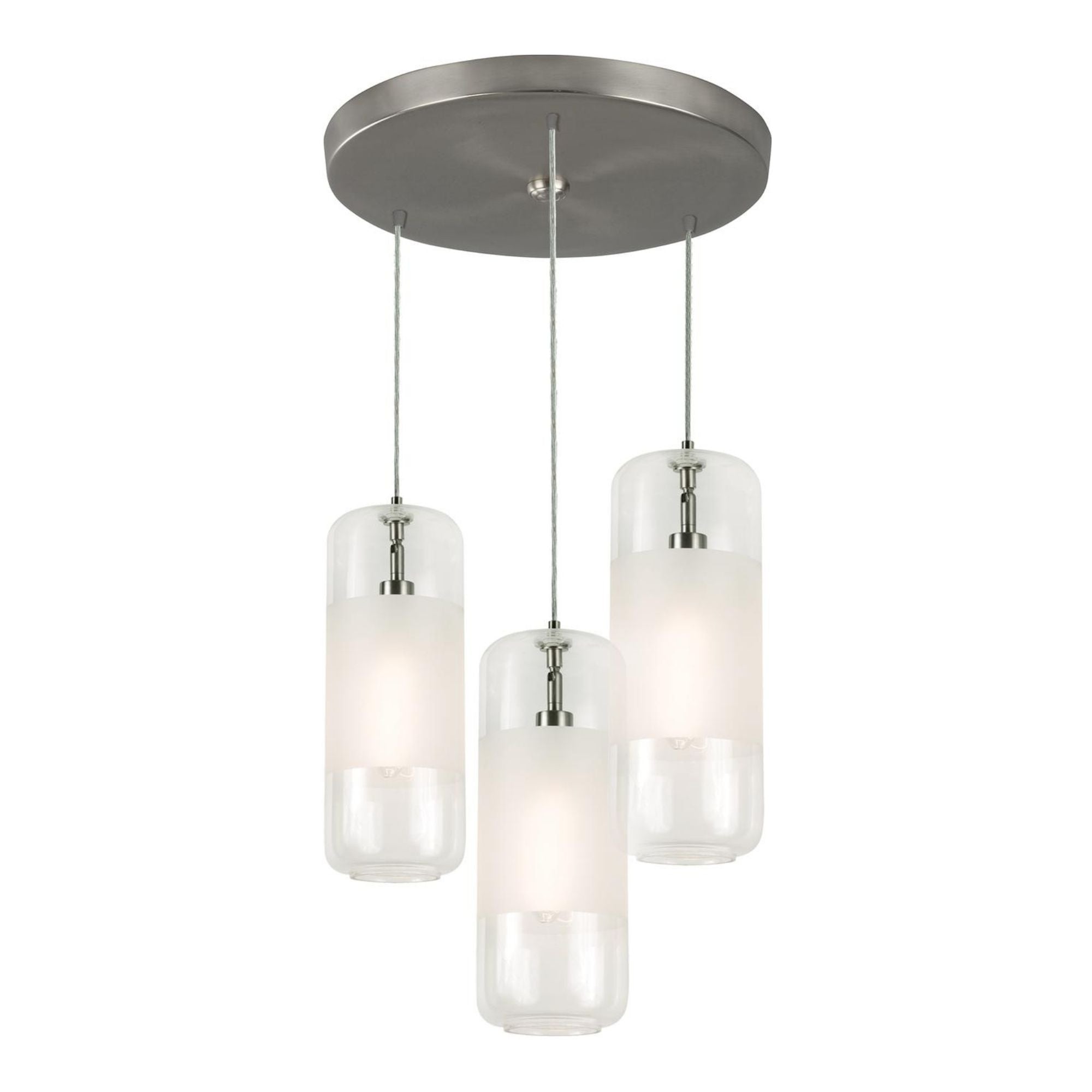 Hermosa 17 in. 3 lights Pendant Light Satin Nickel finish with Clear shade - Bees Lighting