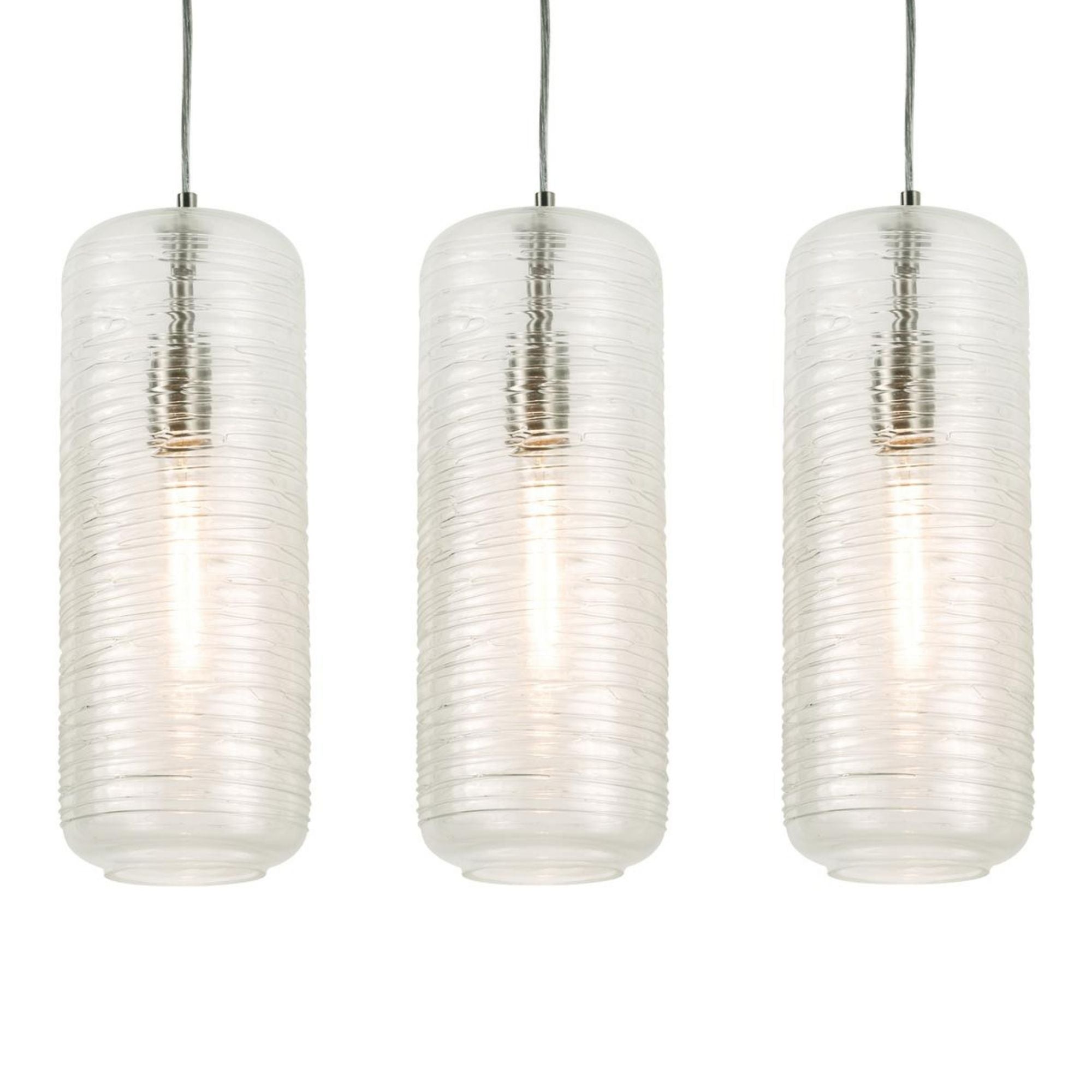 Hermosa 41" 3 lights Linear Pendant Light Satin Nickel - Bees Lighting