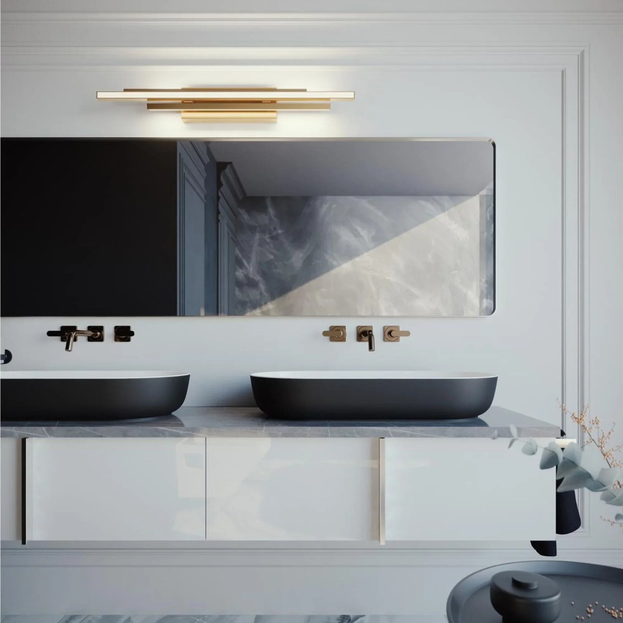Indra 24" LED Vanity, Satin Brass Finish - Bees Lighting