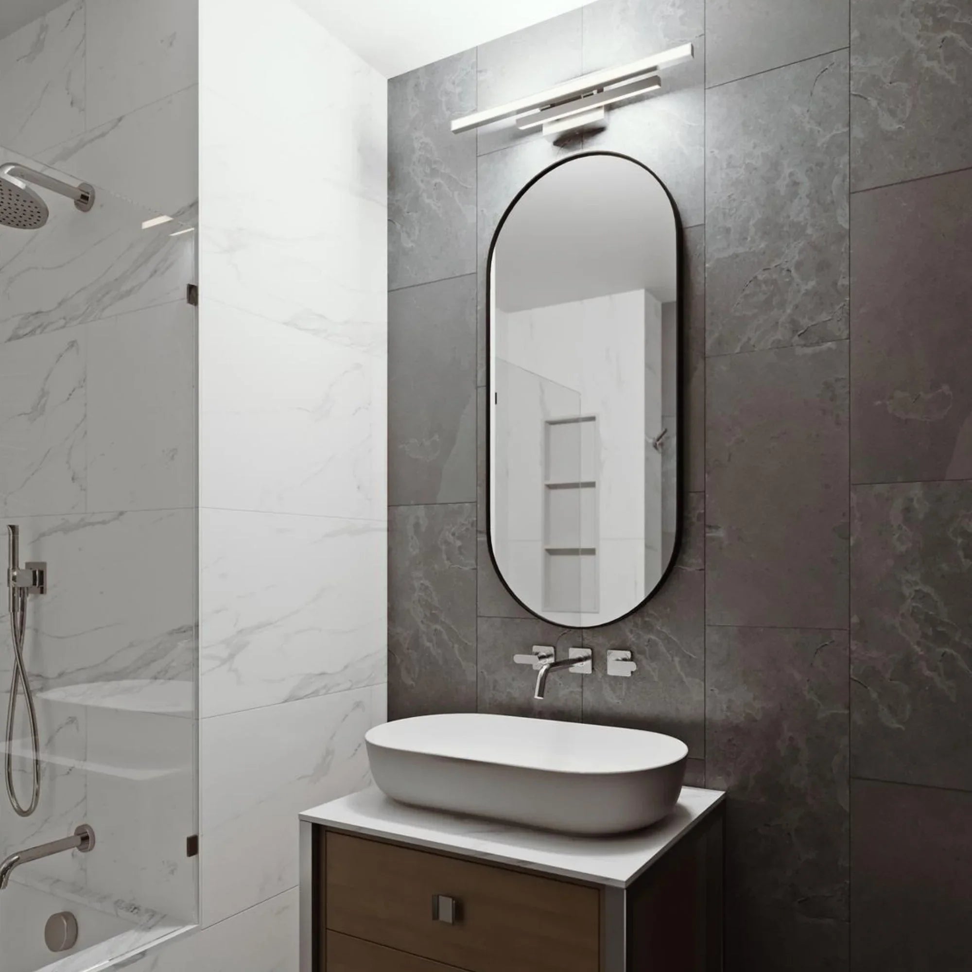 Indra 24" LED Vanity, Satin Nickel Finish - Bees Lighting