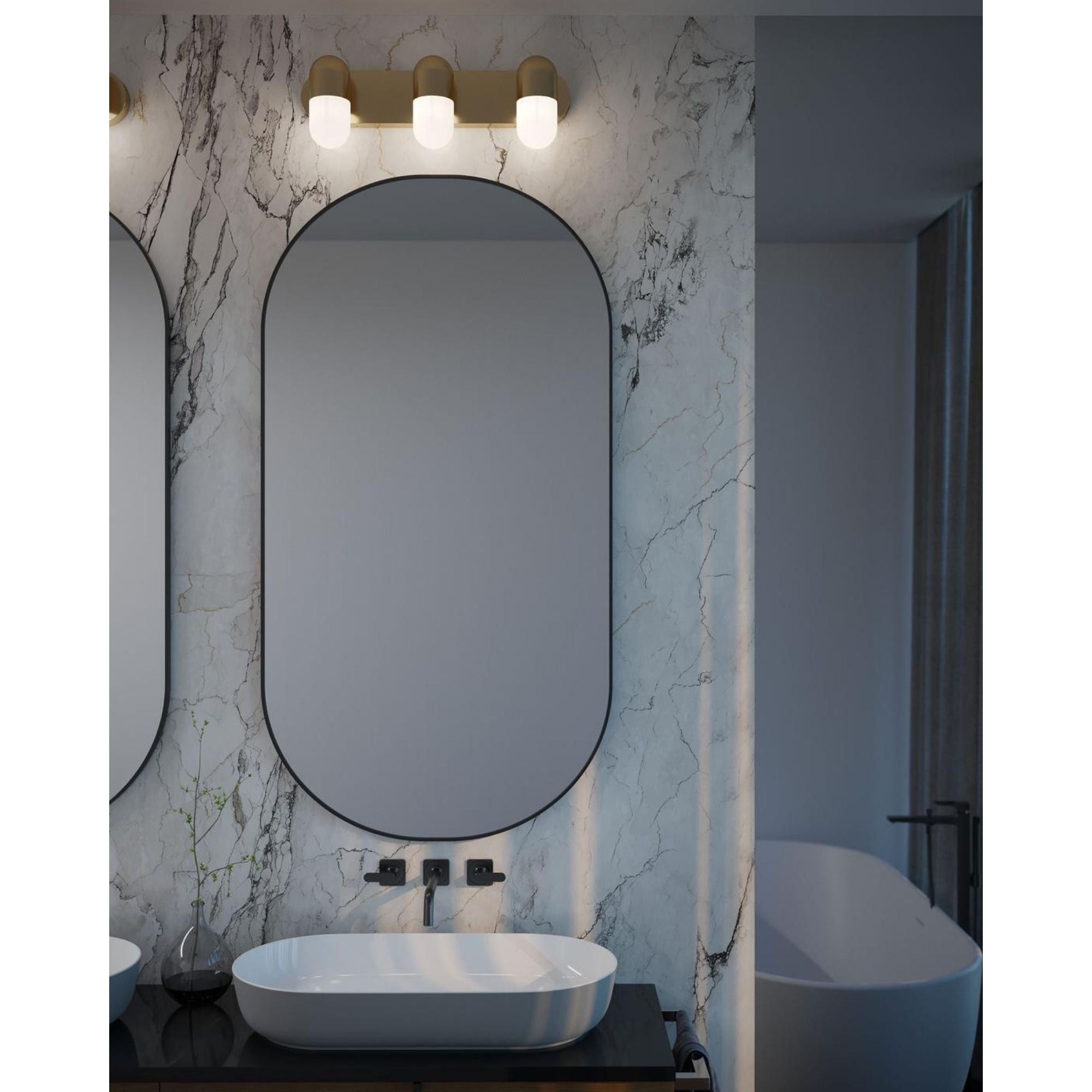 Irvine 24'' 3-Light LED Bathroom Vanity Light, Black Finish - Bees Lighting