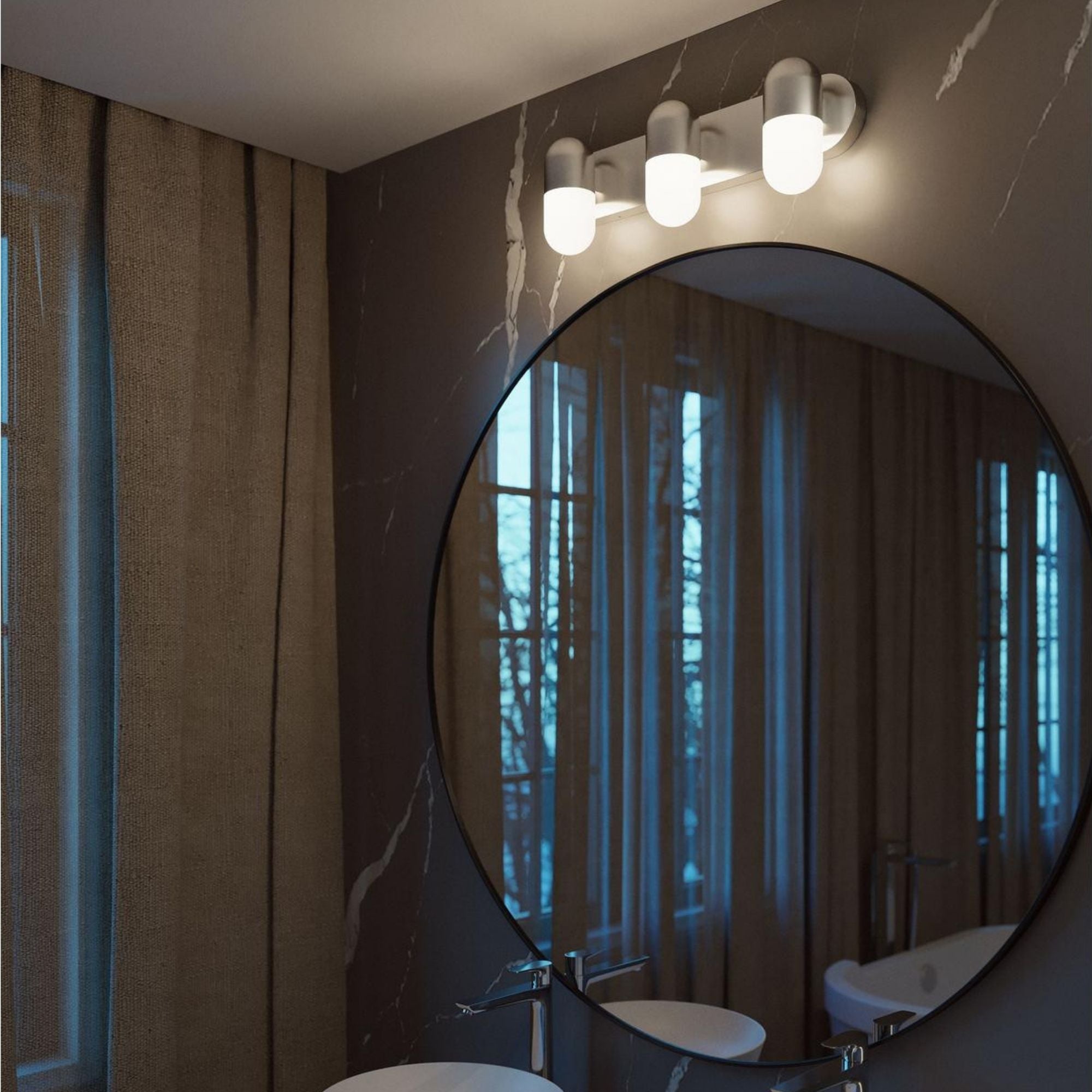 Irvine 24'' 3-Light LED Bathroom Vanity Light, Black Finish - Bees Lighting