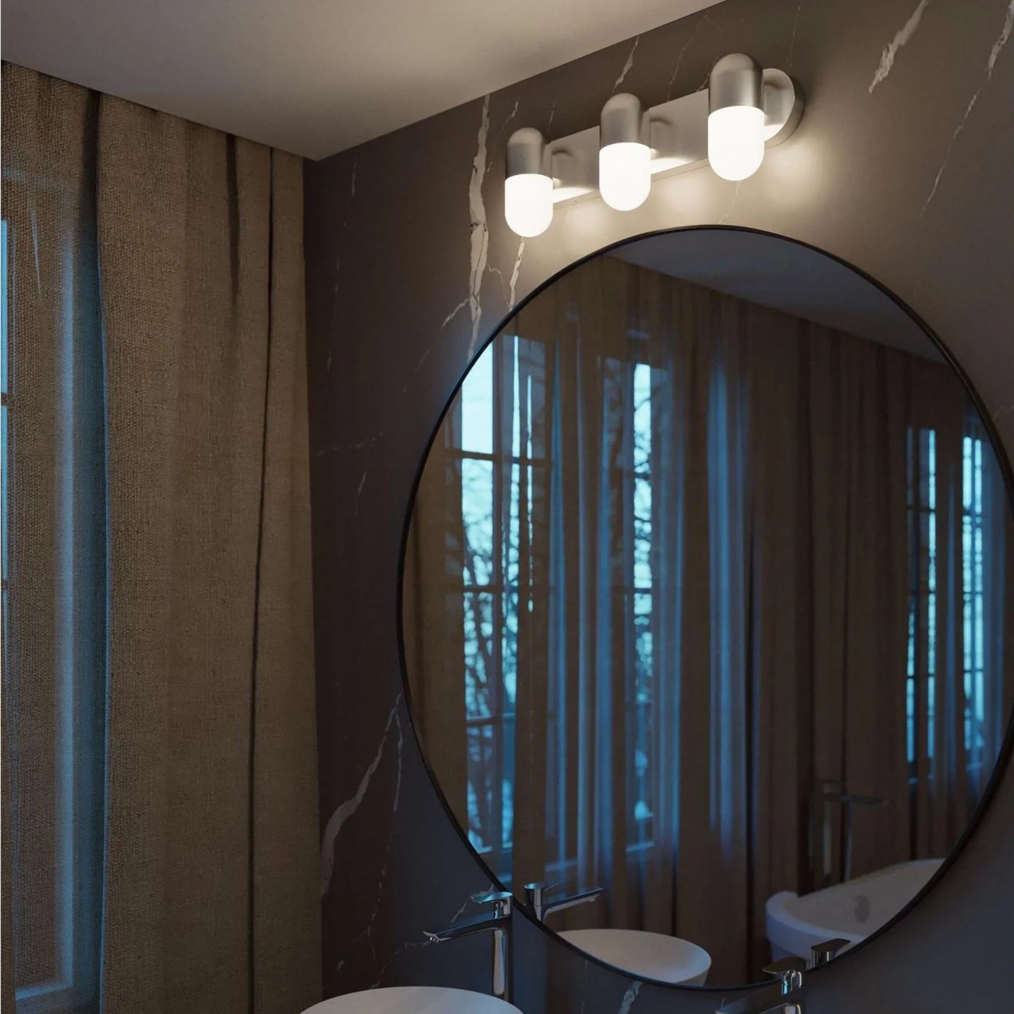 Irvine 24'' 3-Light LED Bathroom Vanity Light, Satin Nickel Finish - Bees Lighting