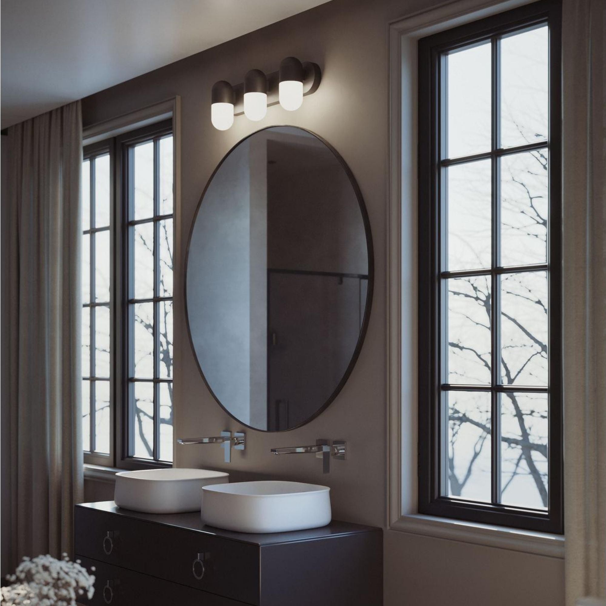 Irvine 24'' 3-Light LED Bathroom Vanity Light, Satin Nickel Finish - Bees Lighting