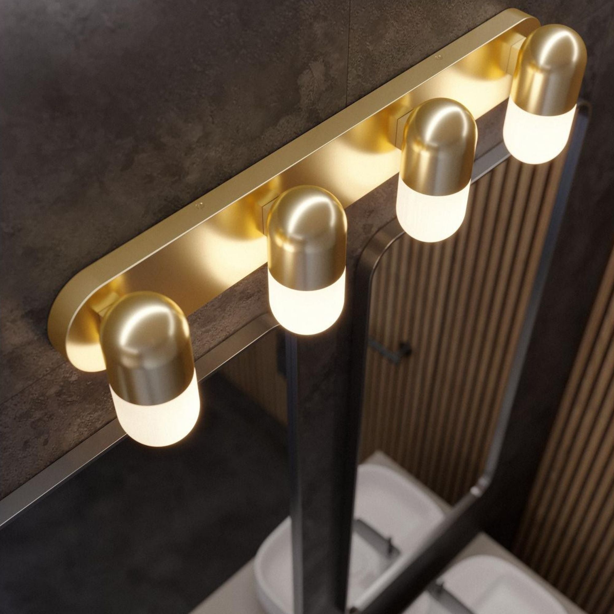 Irvine 33'' 4-Light LED Bathroom Vanity Light, Black Finish - Bees Lighting