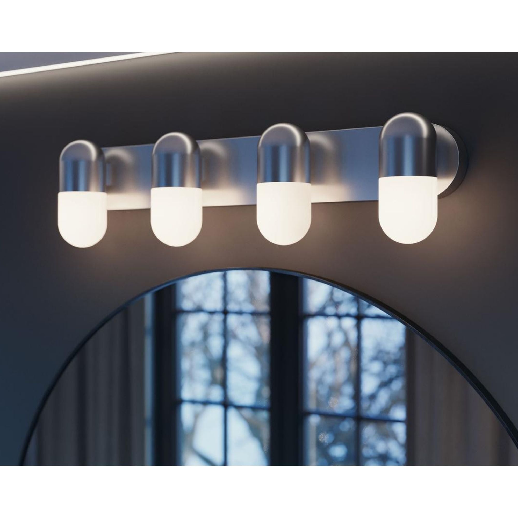 Irvine 33'' 4-Light LED Bathroom Vanity Light, Black Finish - Bees Lighting